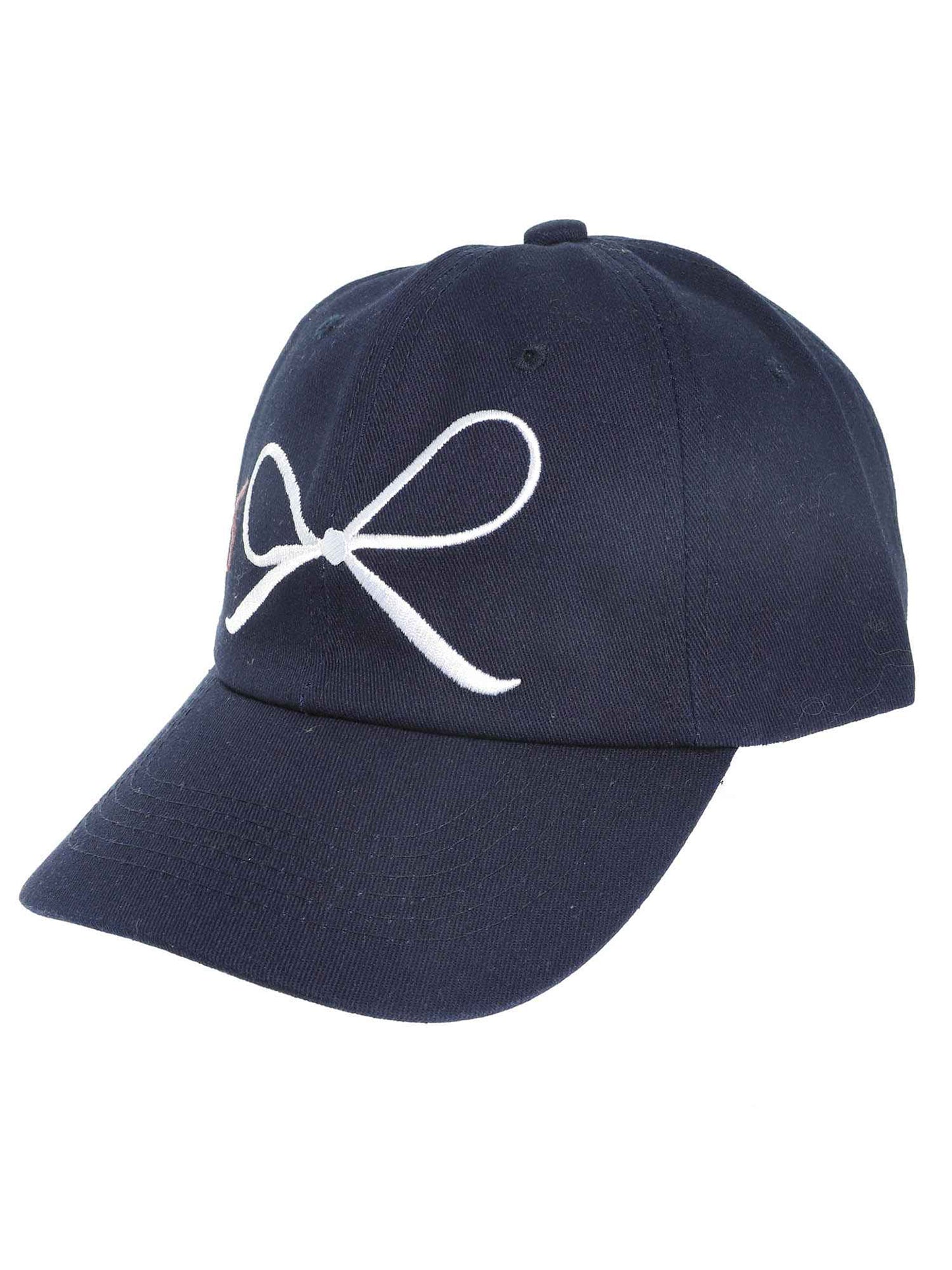 Hallie Loop-Tied Bow Embroidered Relaxed Denim Fit Baseball Cap