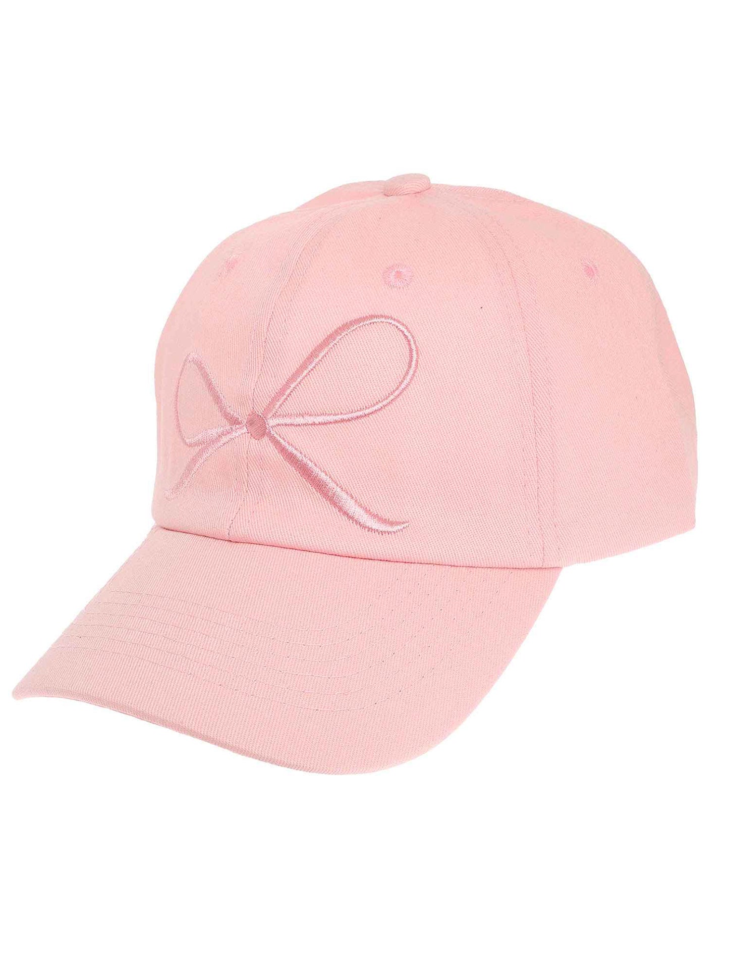 Hallie Loop-Tied Bow Embroidered Relaxed Denim Fit Baseball Cap