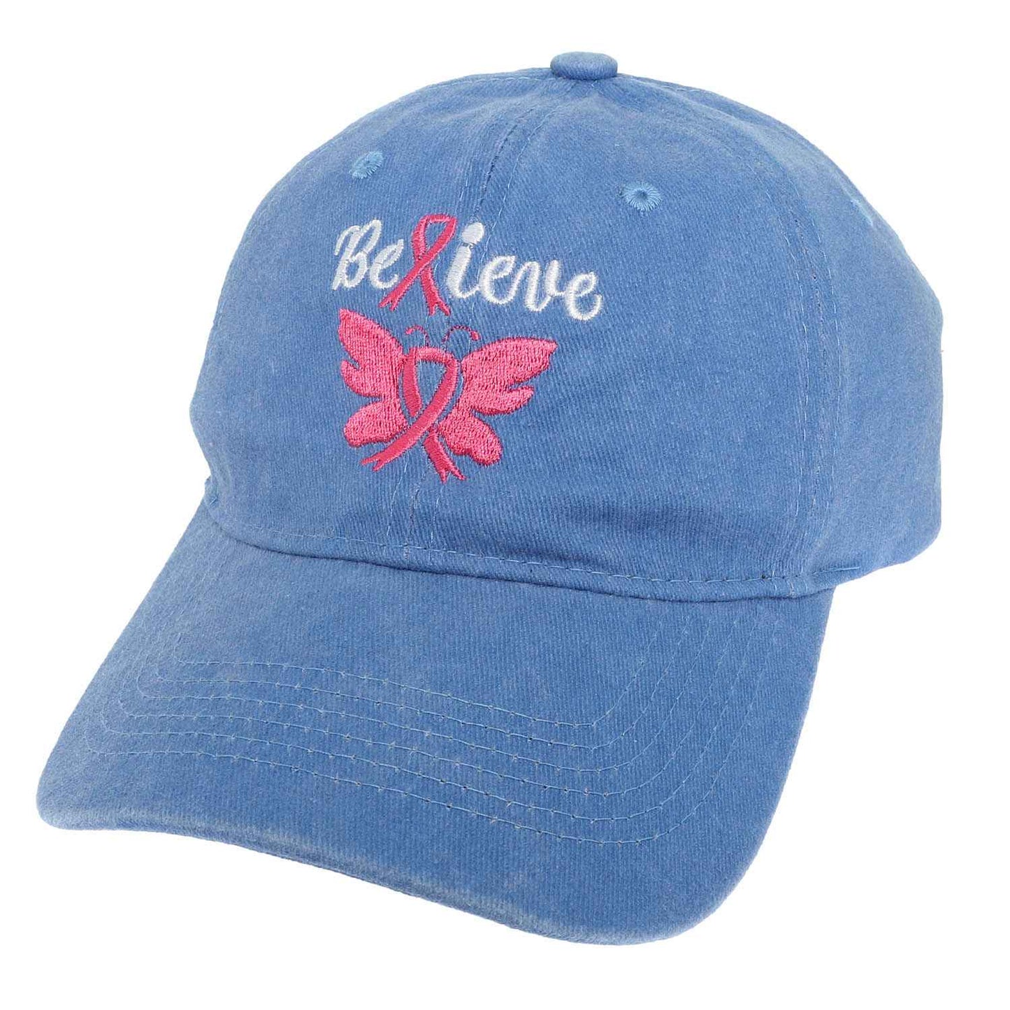 Catalina Breast Cancer Awareness Ribbon Butterfly Winged Baseball Cap | Blue
