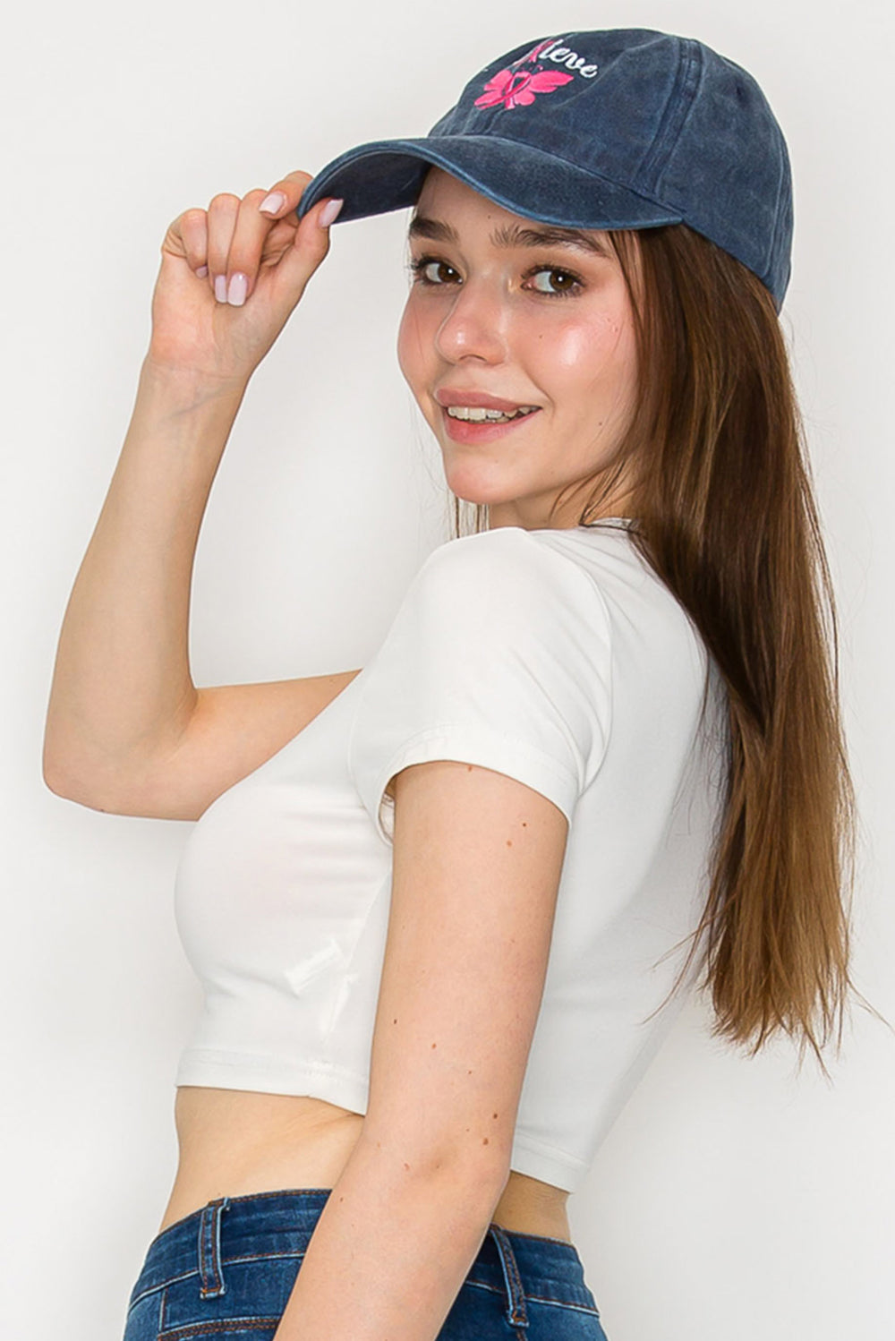 Catalina Breast Cancer Awareness Ribbon Butterfly Winged Baseball Cap