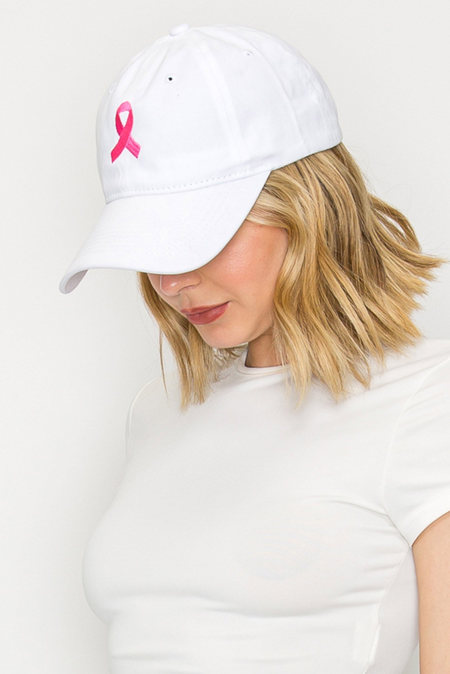 Jasmine Breast Cancer Awareness Ribbon Embroidered Denim Fit Cap