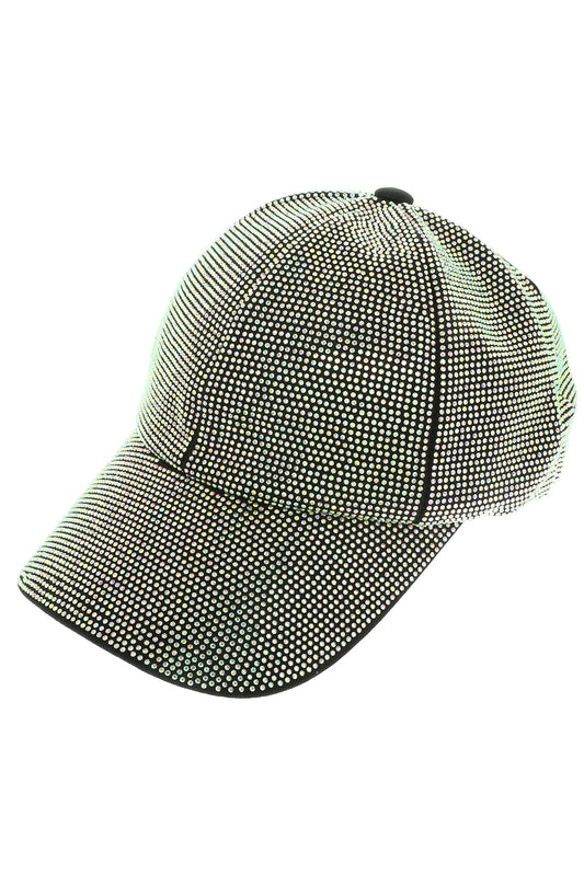 Olivia Rhinestone Studded Leopard Print Baseball Cap