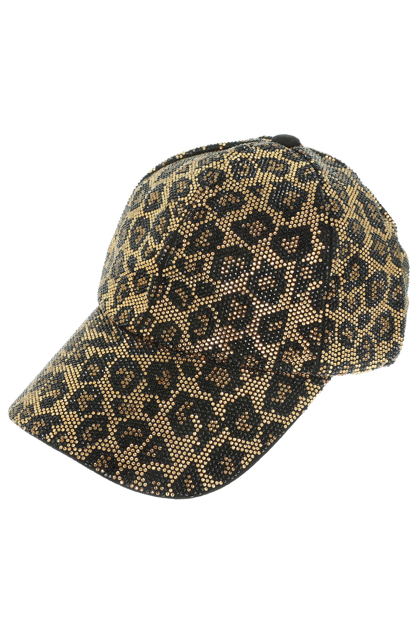 Olivia Rhinestone Studded Leopard Print Baseball Cap
