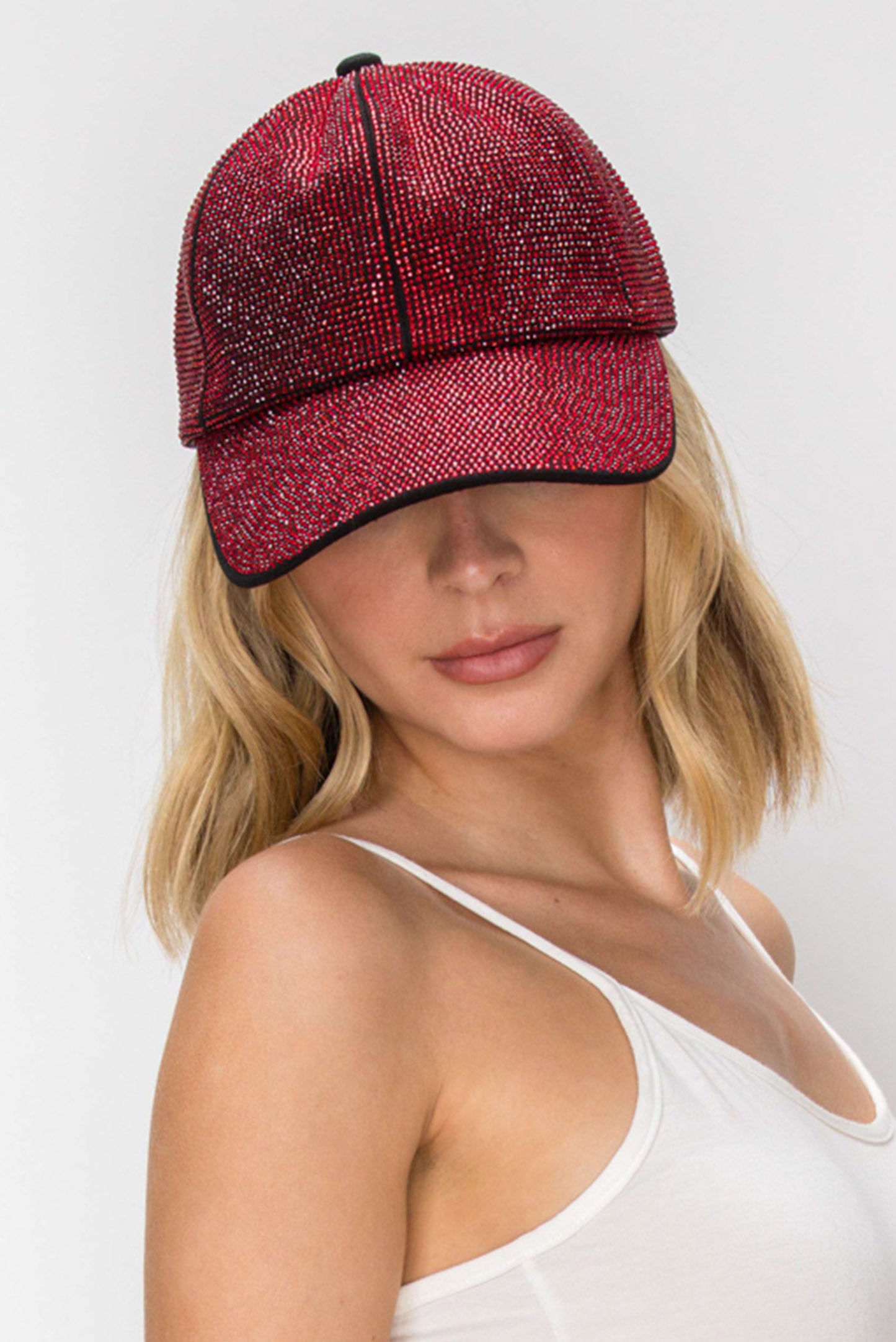 Olivia Rhinestone Studded Leopard Print Baseball Cap