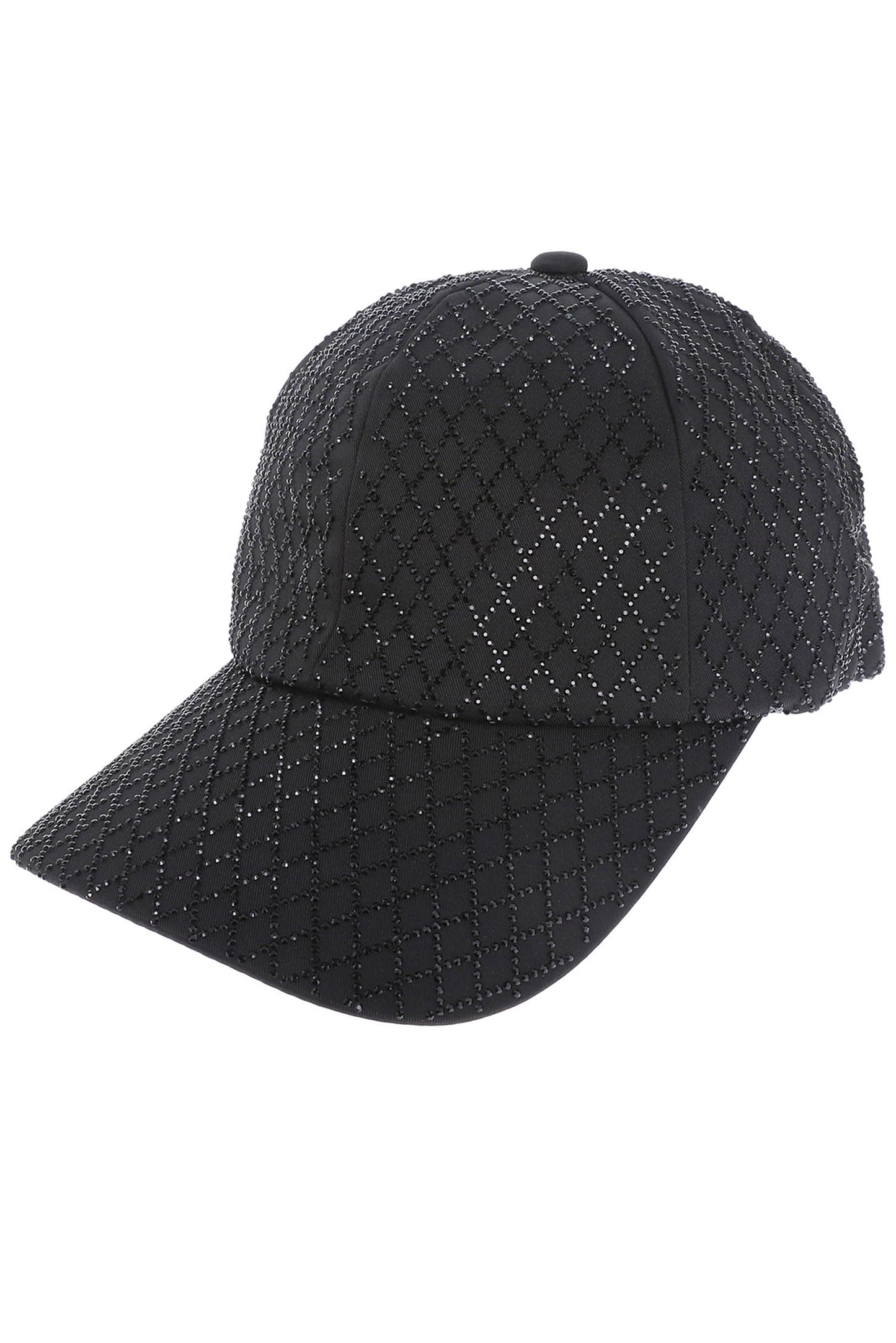 Rosemary Rhinestone Diamond Shape Cap | Black