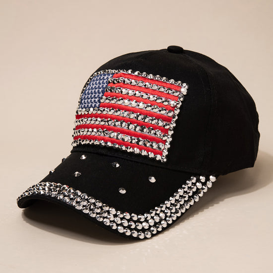 JC Black Sequined American Flag Cap JC Woman main image 3