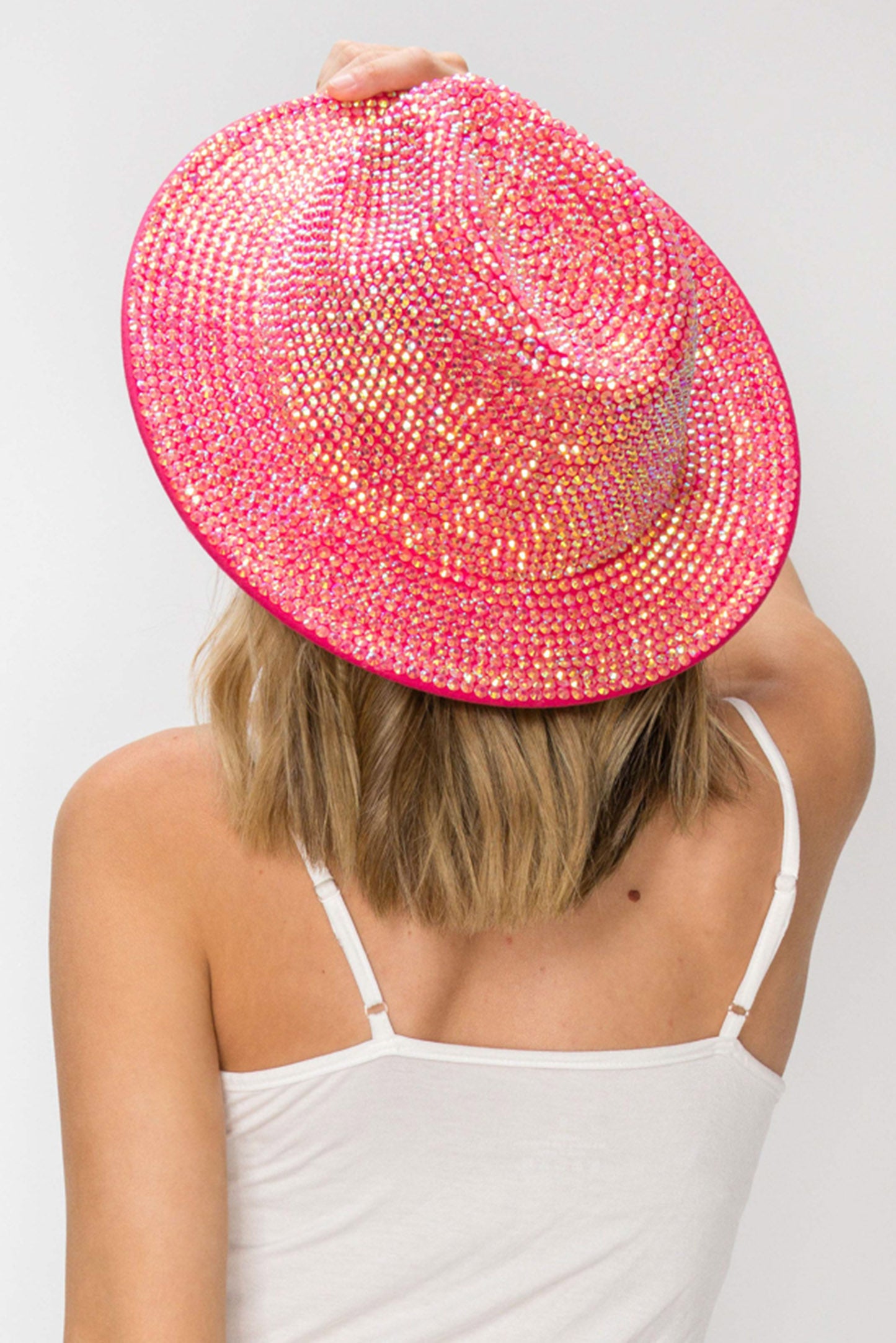Chloe Rhinestone Embellished Fedora Hat