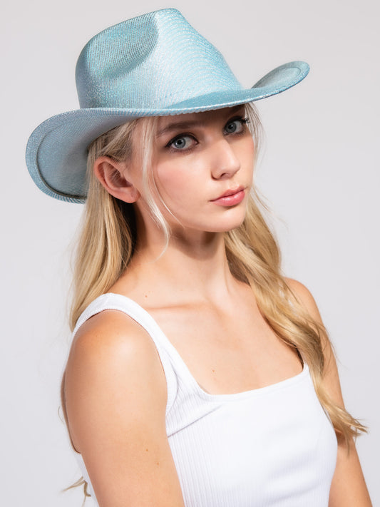 Claire Fashion Metallic Patterned Cowboy Hat
