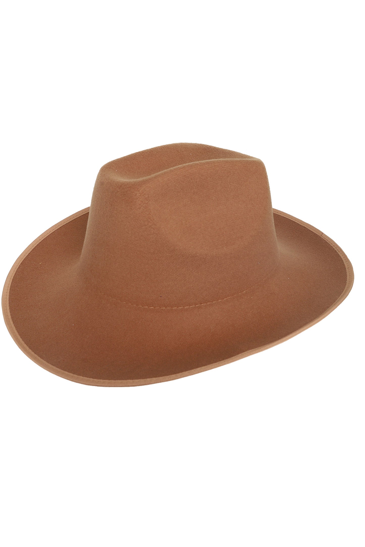 Evelyn Fashion Western Felt Wide up Brim Cowboy Hat | Brown
