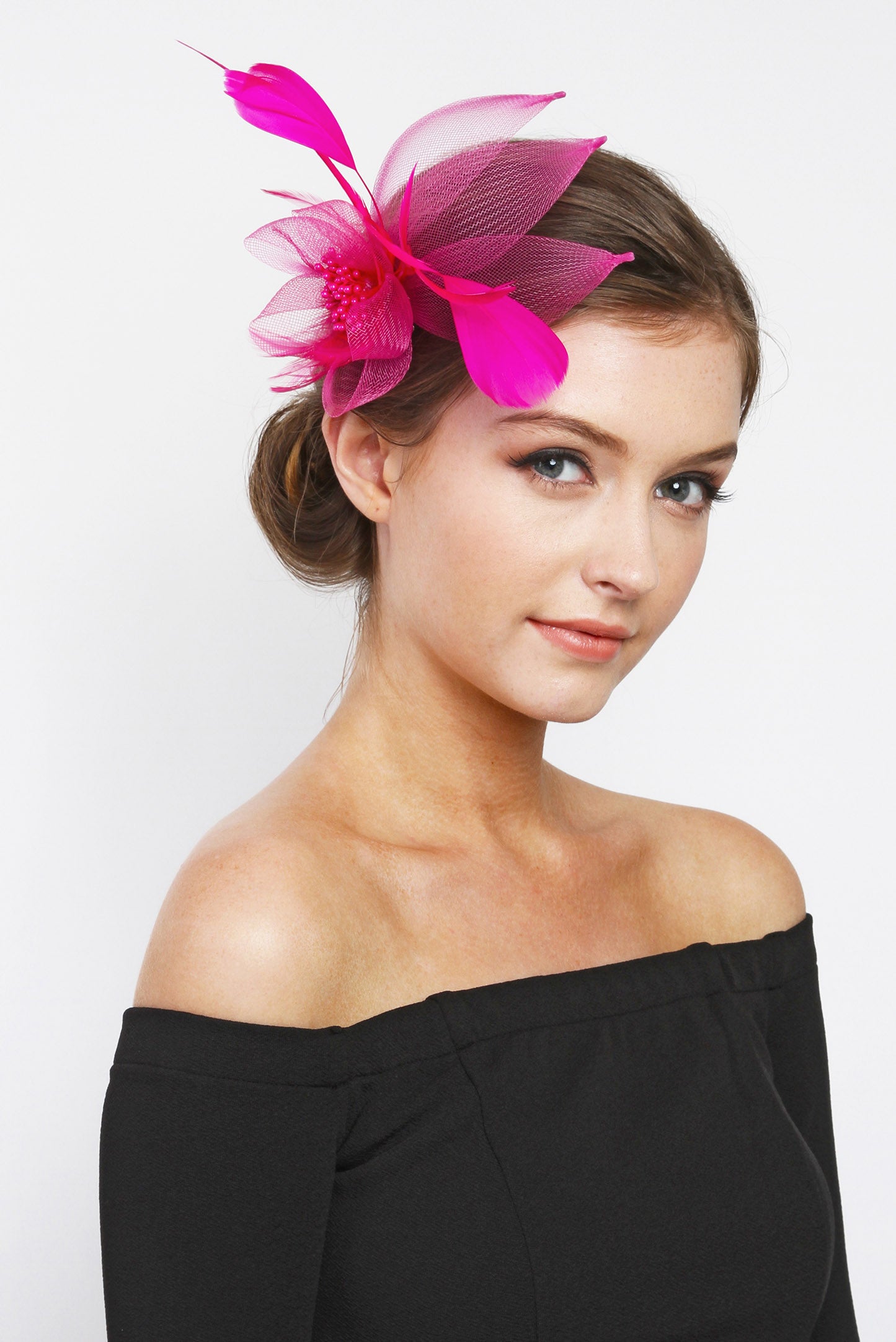 Hallie Organza Floral Mesh Fascinator