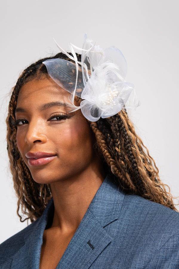 Alaia Floral Mesh Fascinator Hair Clip