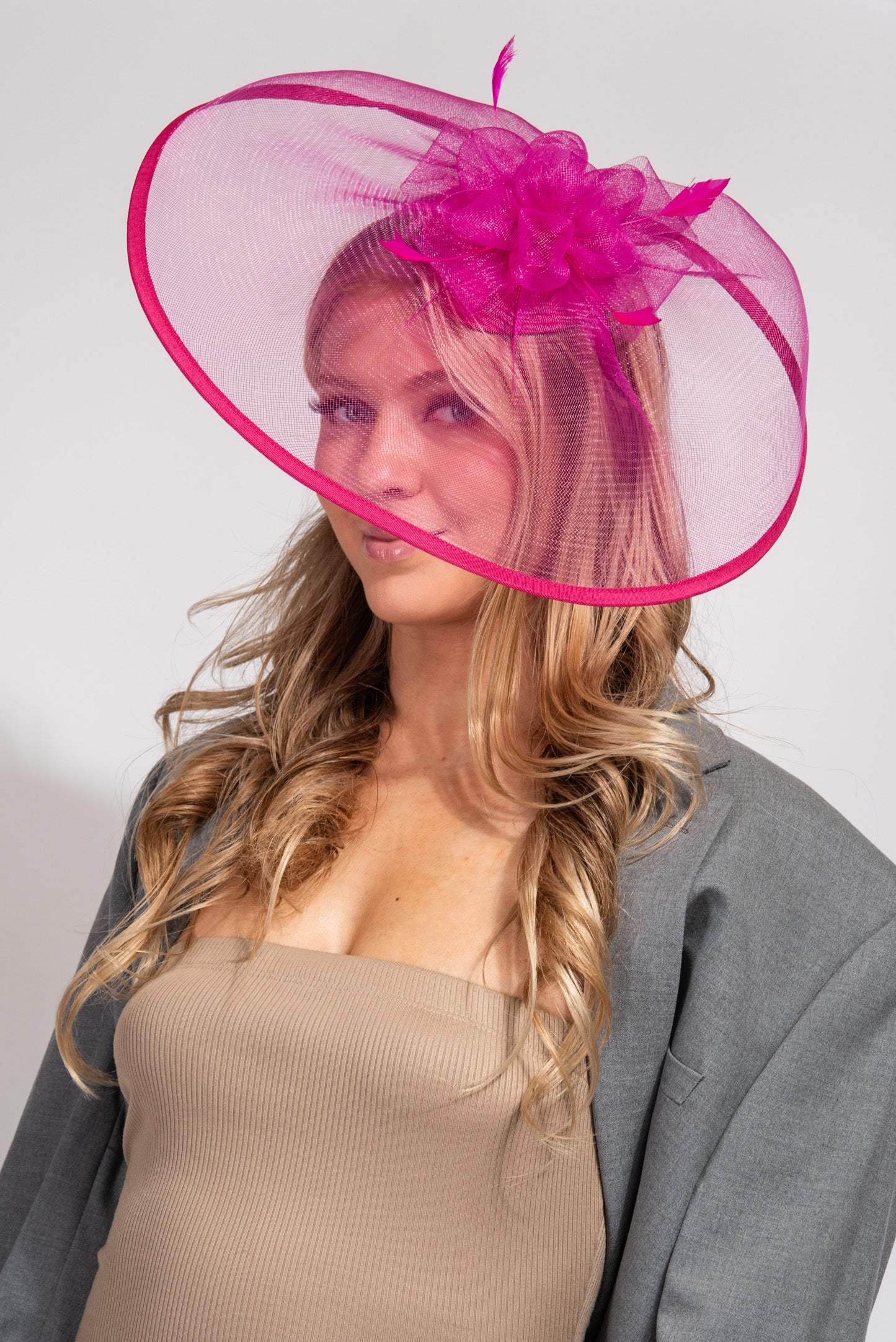 Esther Mesh Veil with Stain Trim Fascinator
