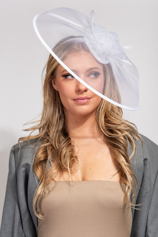 Esther Mesh Veil with Stain Trim Fascinator