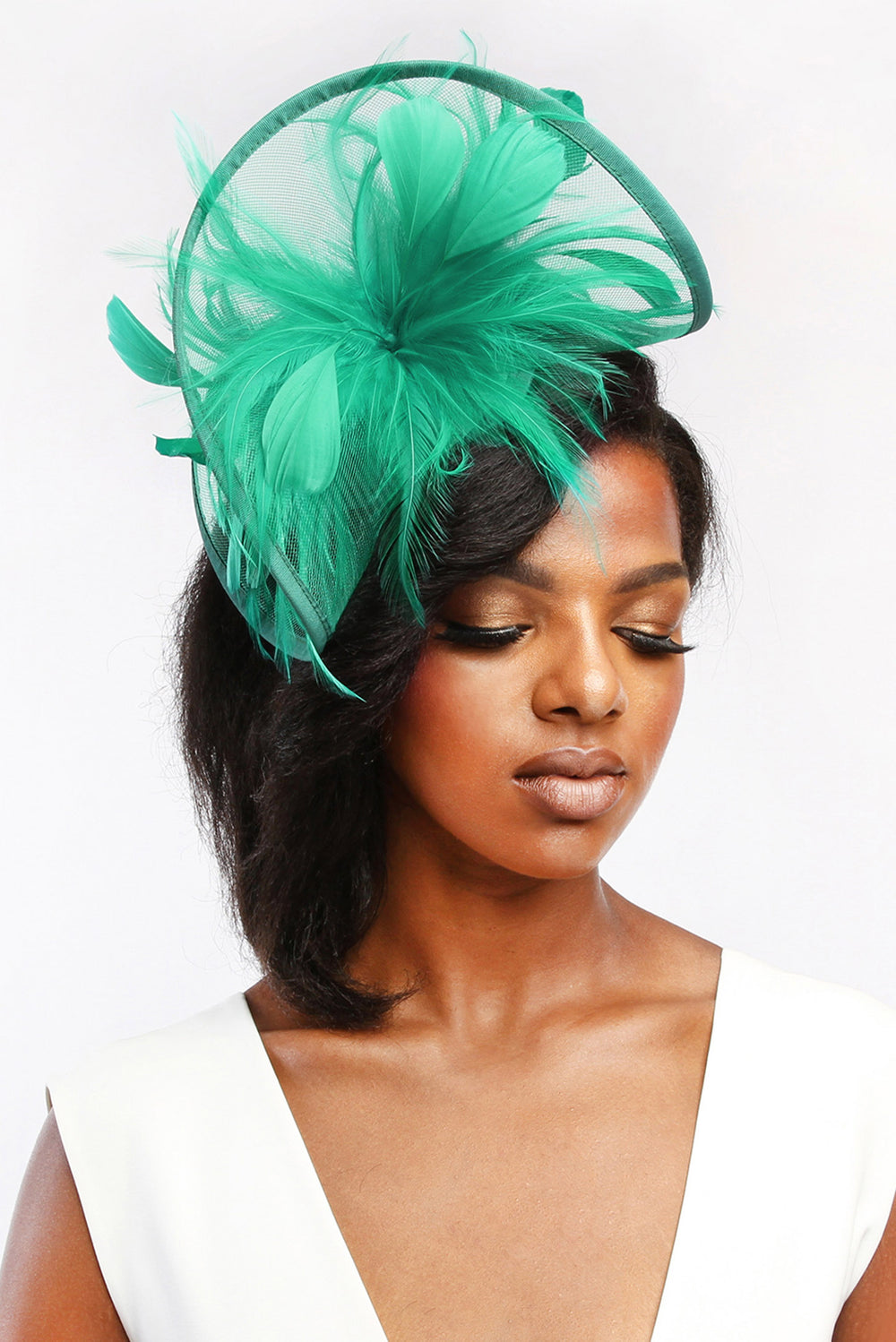 Sage Mesh Feather Clip & Headband