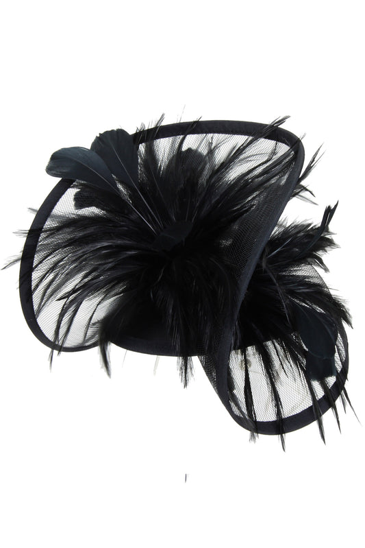 Sage Mesh Feather Clip & Headband | Black