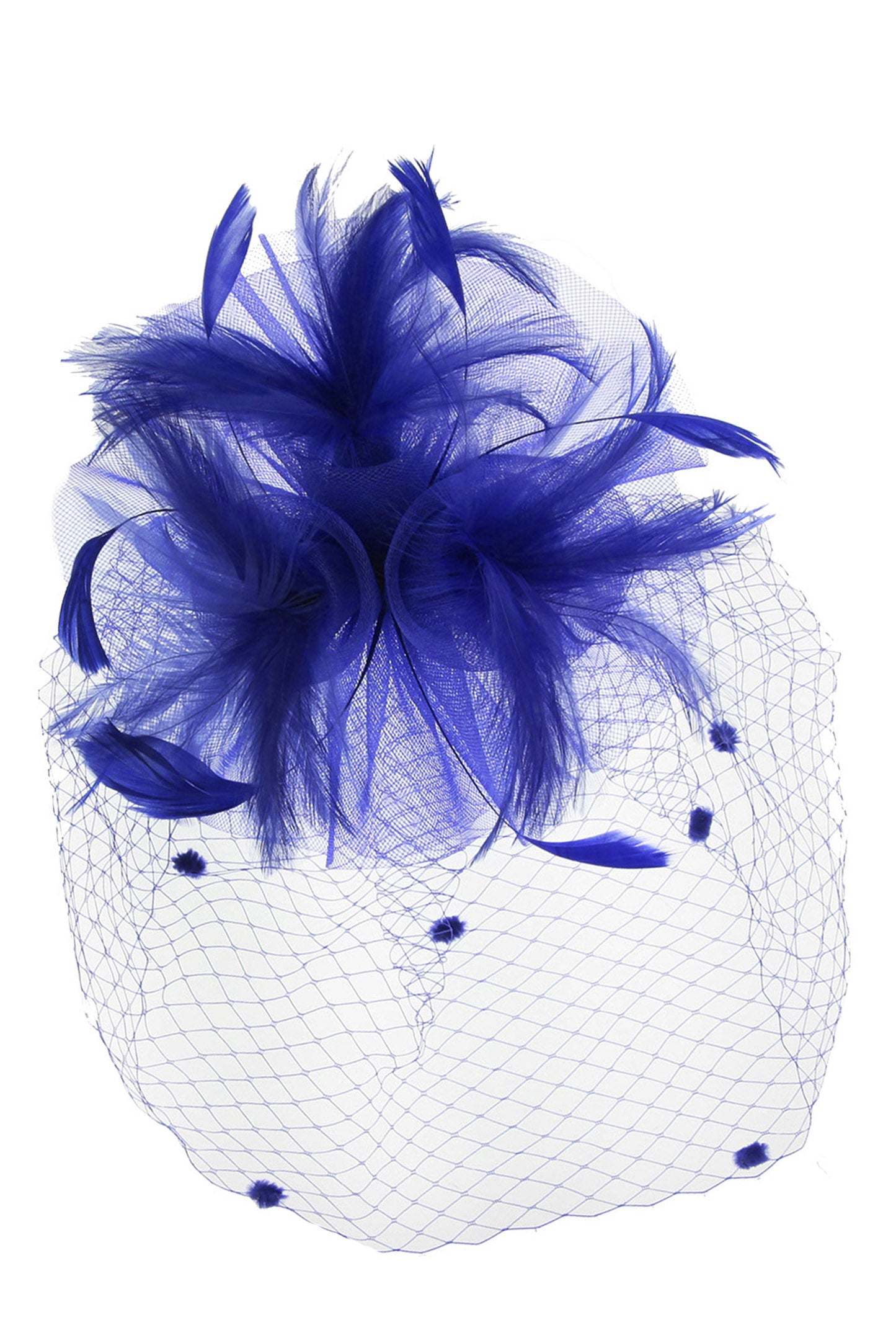 Nicole Organza Feather Flower w/ Dotted Netting Fascinator
