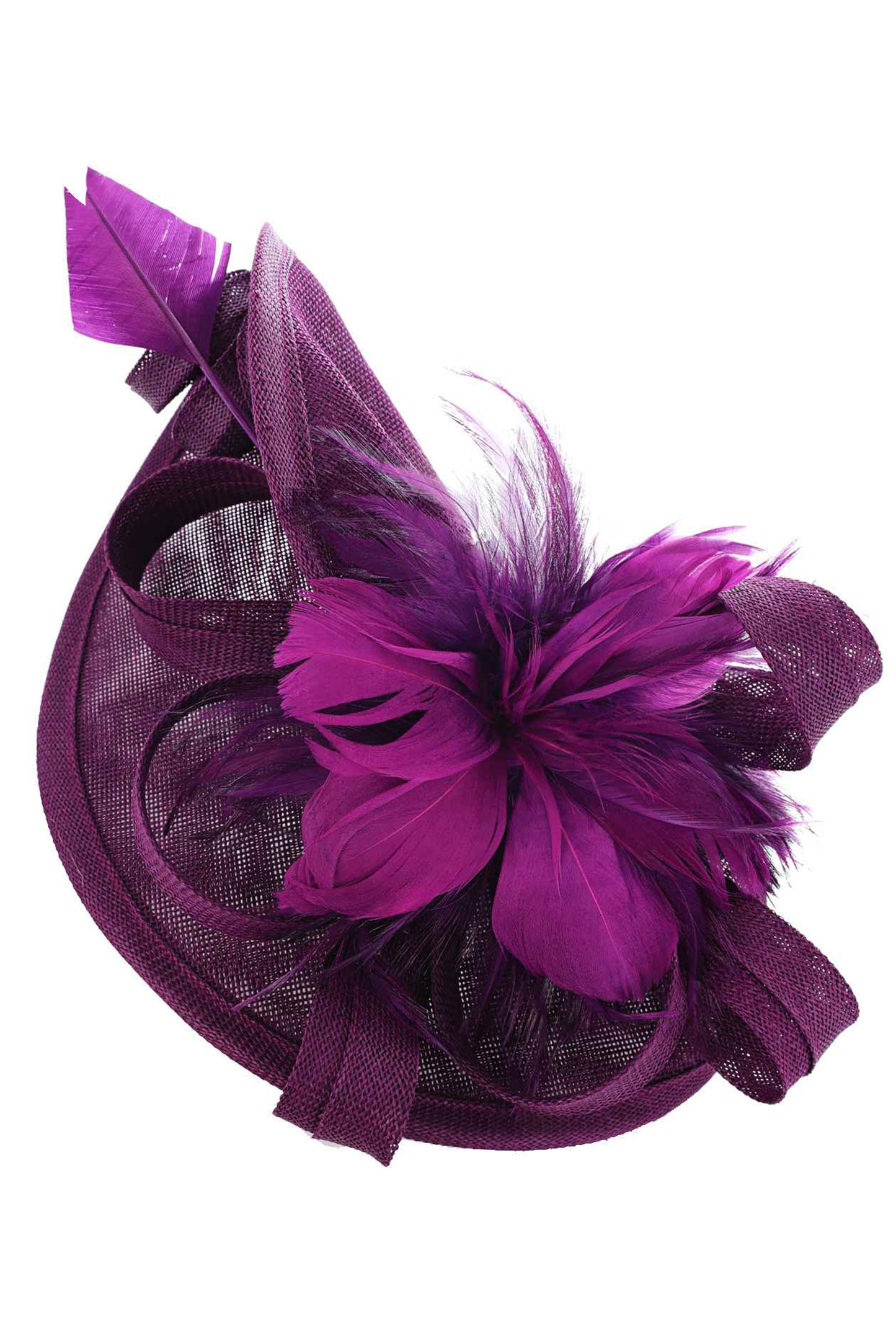 Elaine Fabric Mesh Feather Loop Fascinator