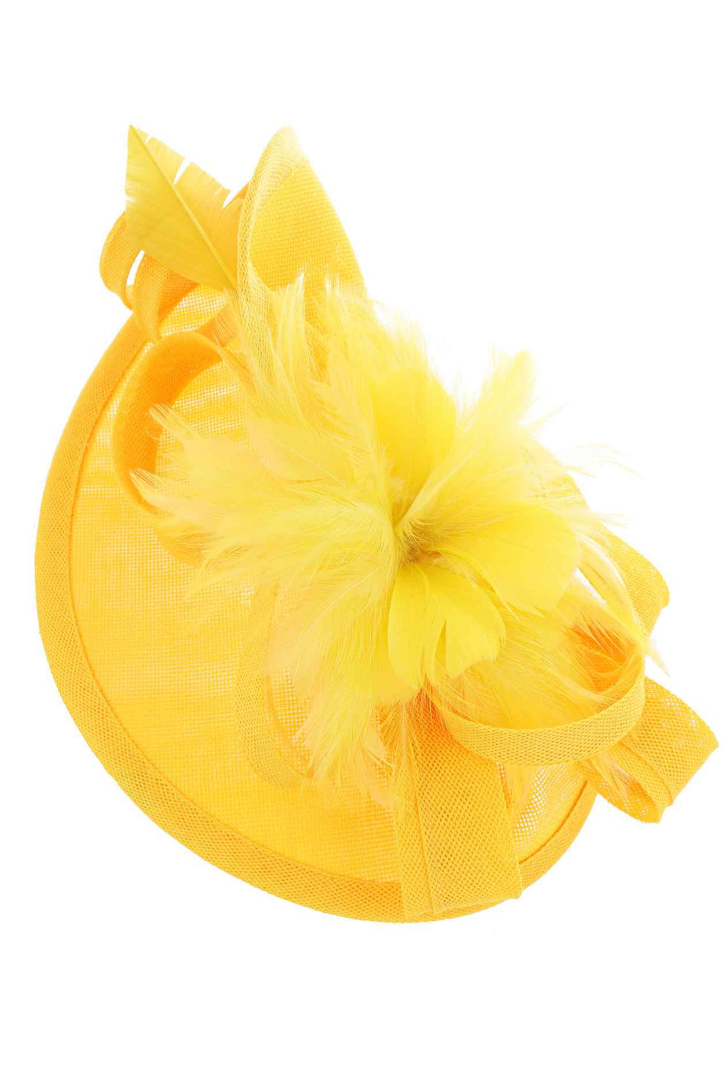 Elaine Fabric Mesh Feather Loop Fascinator