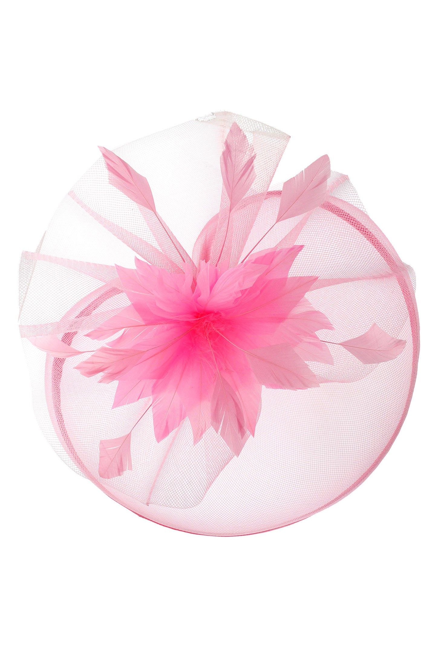 Clara Veiled Floral & Feather Mesh Fascinator w/ Headband & Clip