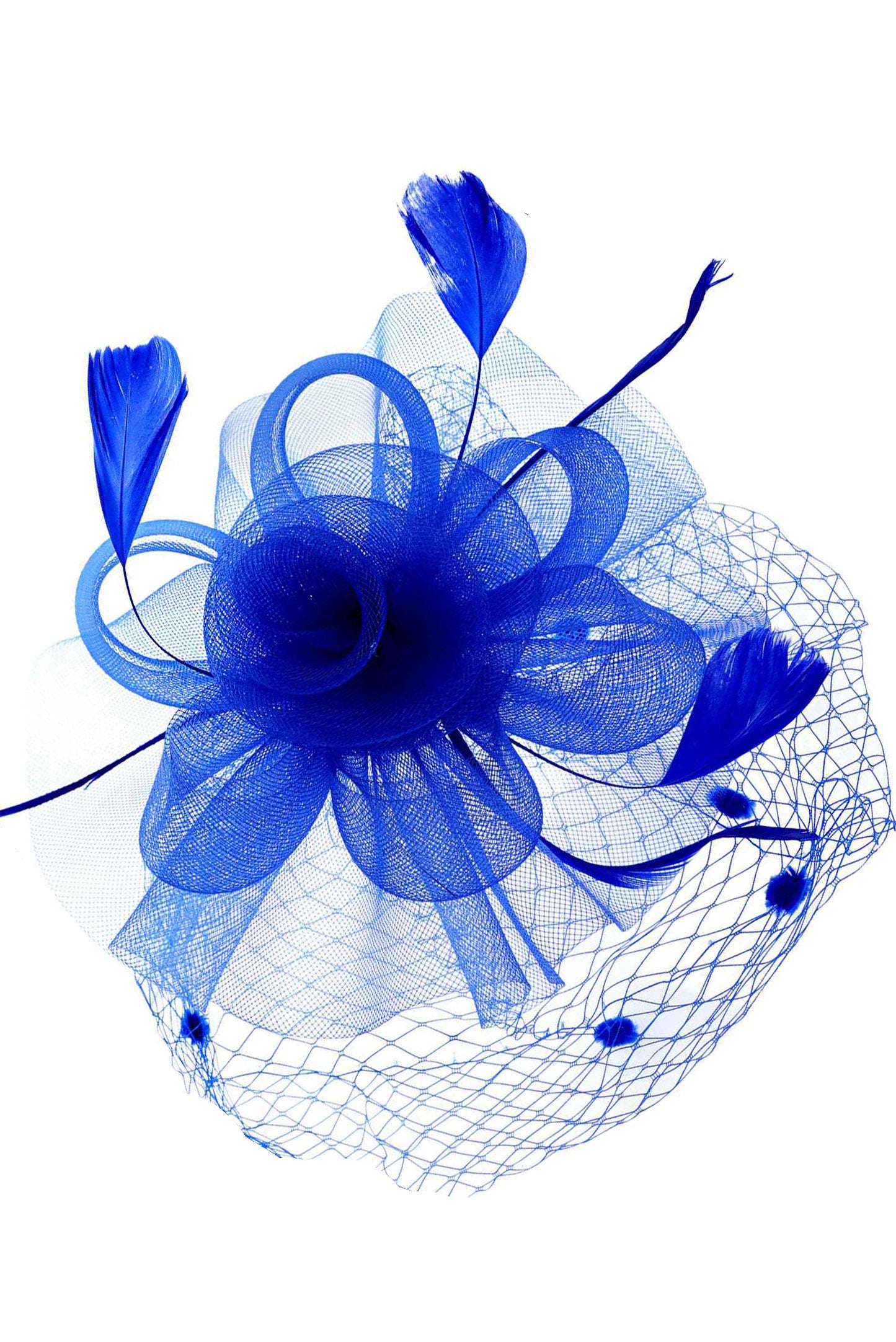 Blair Flower w/ Dotted Netting Mesh Women's Fascinator | Blue