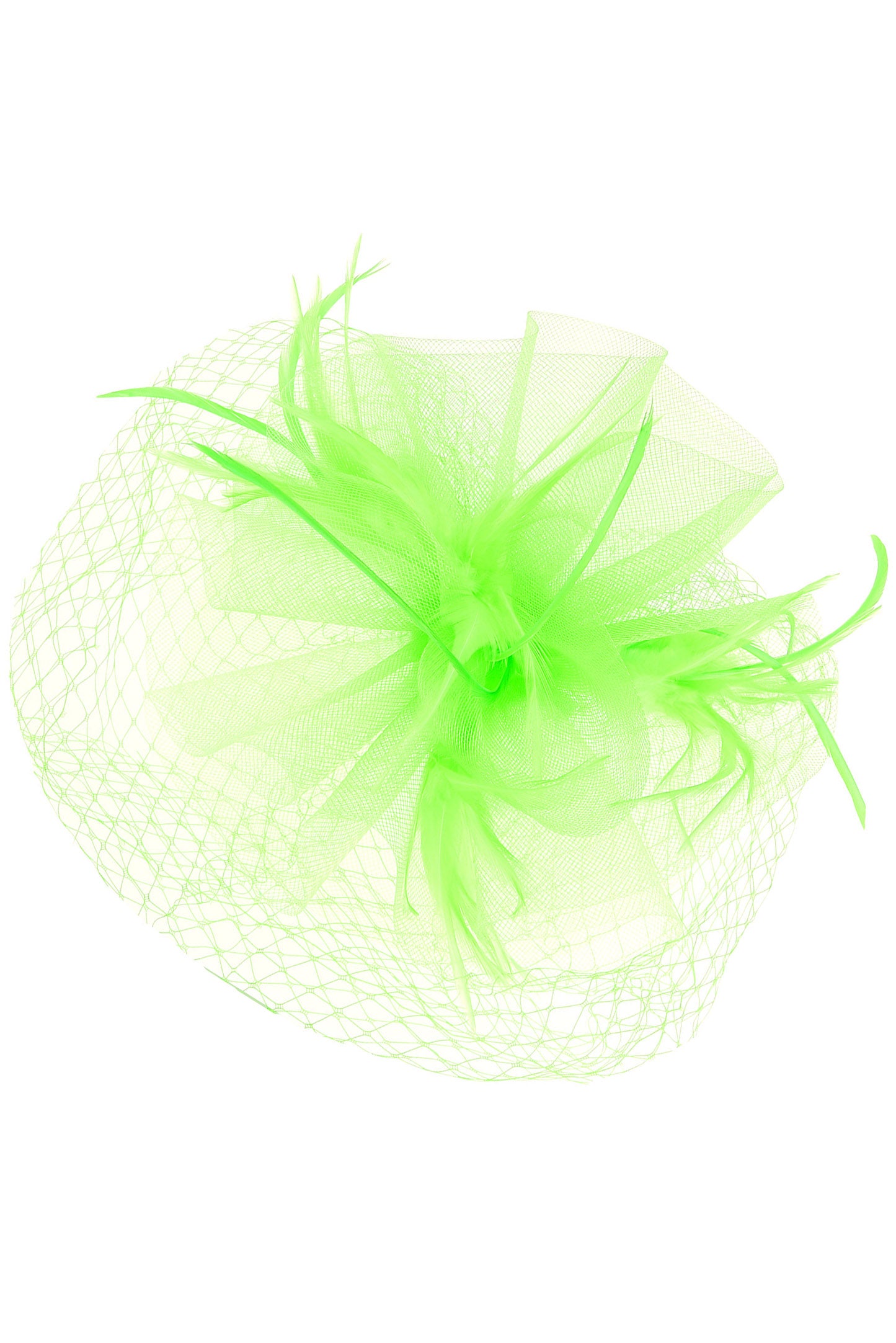 Daisy Ruffle Mesh w/ Feathers & Large Netting Fascinator Headband