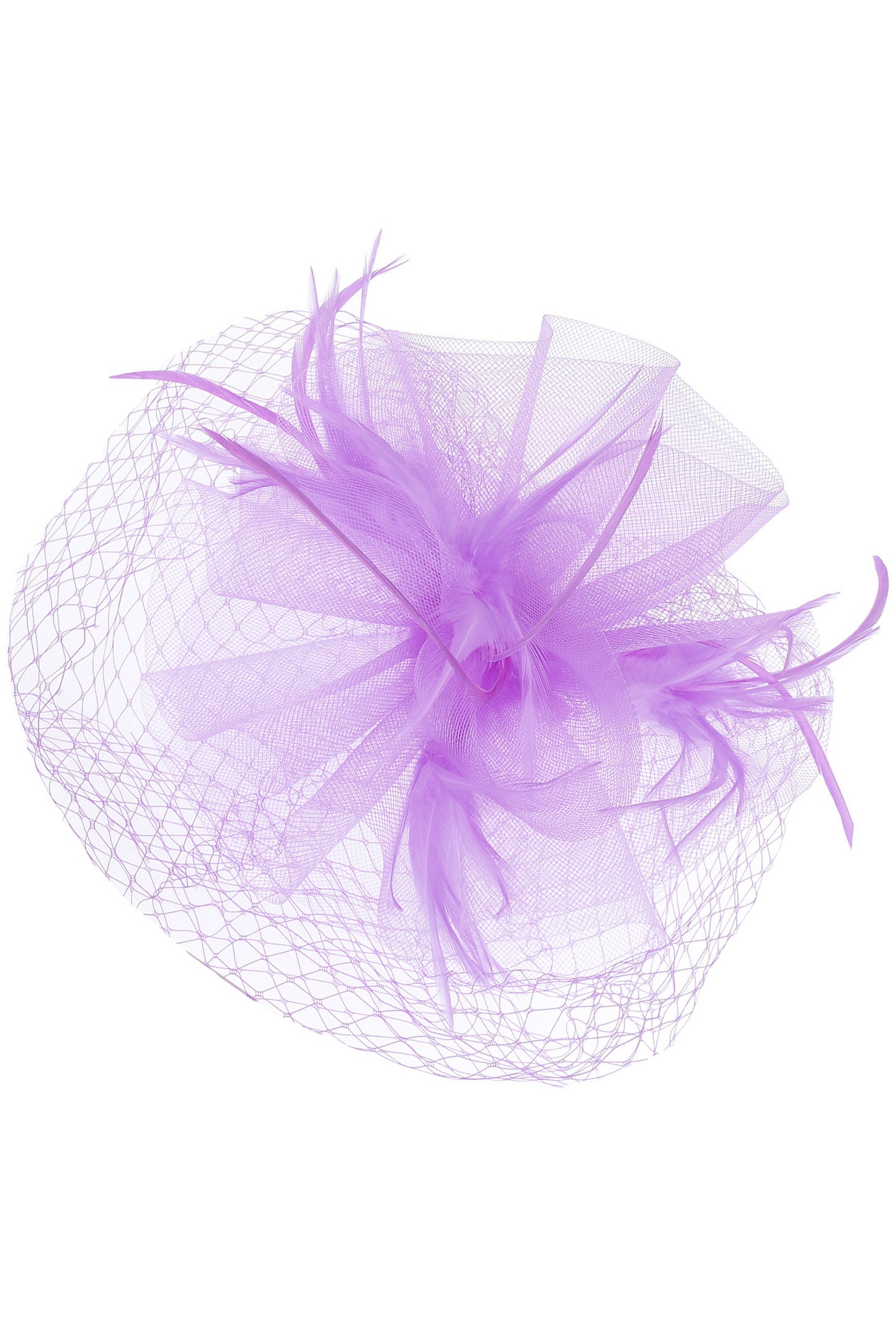 Daisy Ruffle Mesh w/ Feathers & Large Netting Fascinator Headband