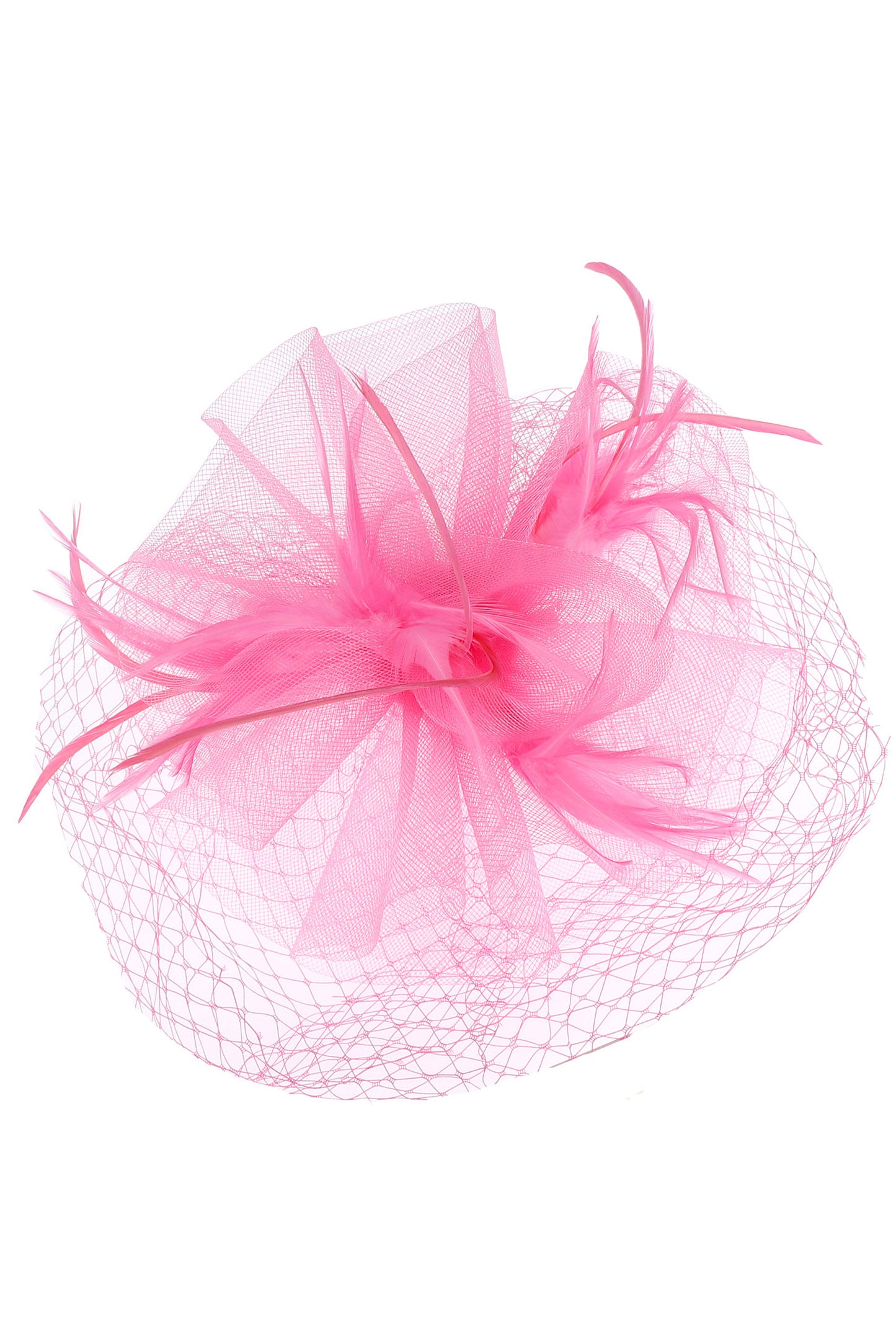 Daisy Ruffle Mesh w/ Feathers & Large Netting Fascinator Headband