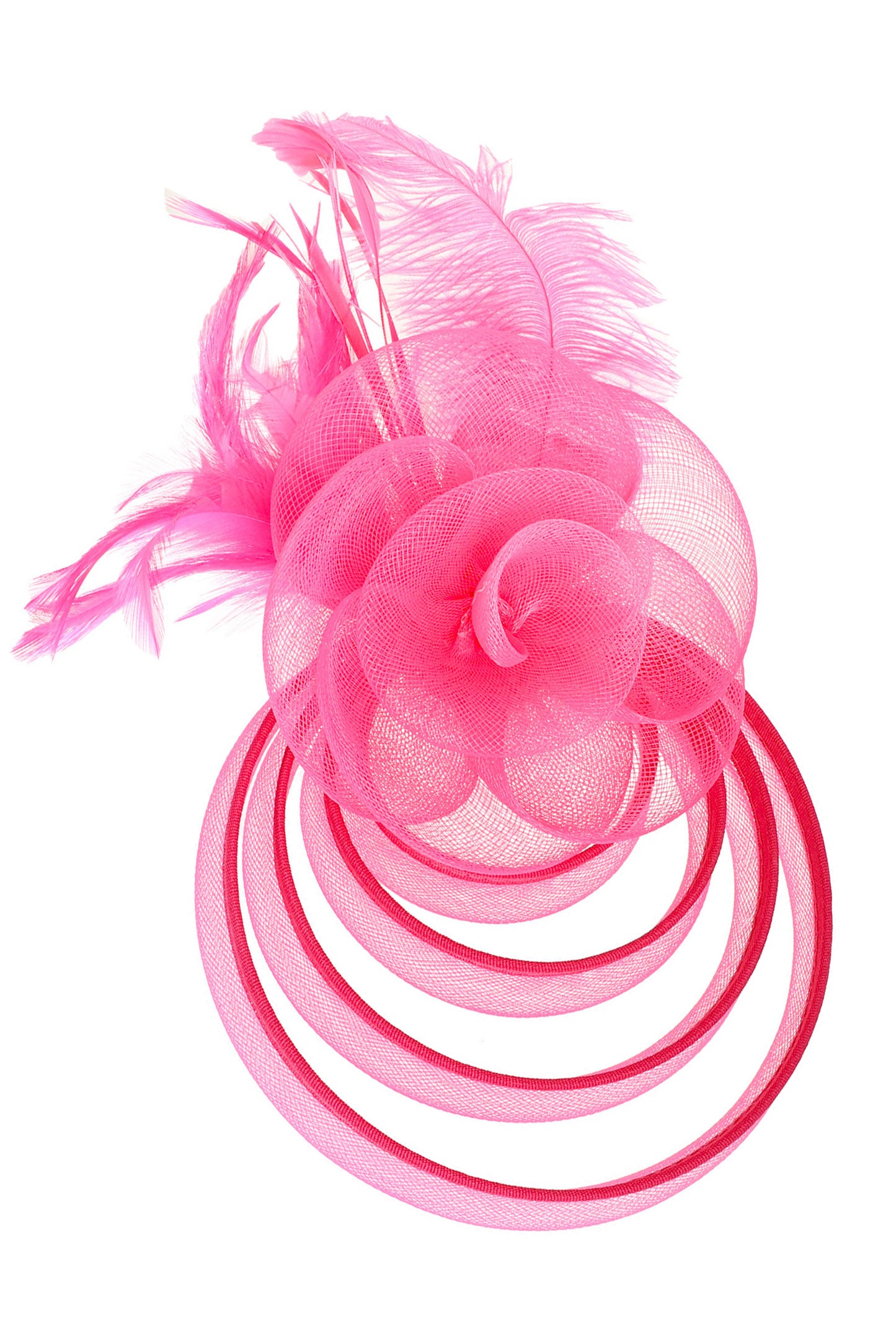 Chloe Floral Feathered Mesh Fascinator with Headband