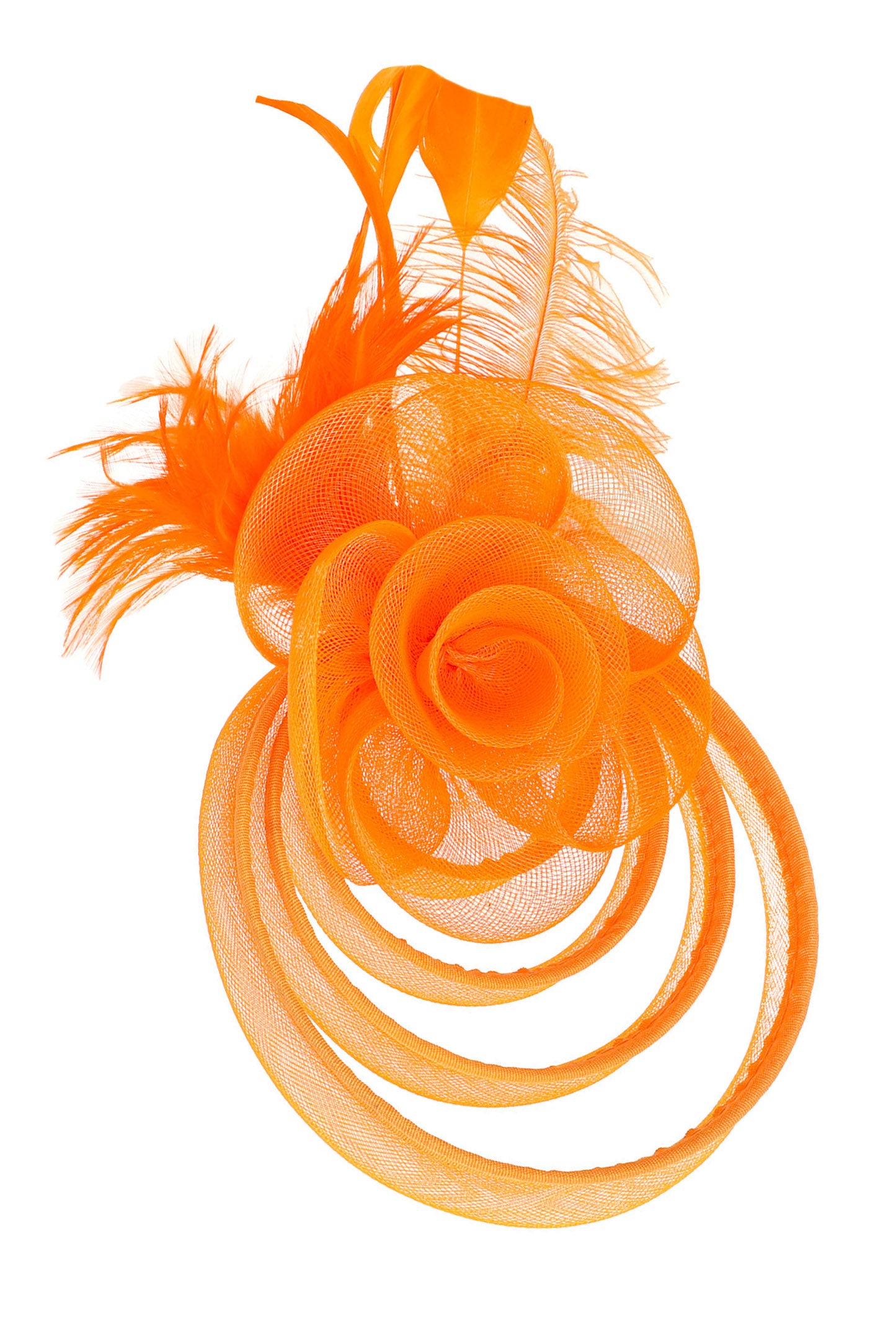 Chloe Floral Feathered Mesh Fascinator with Headband