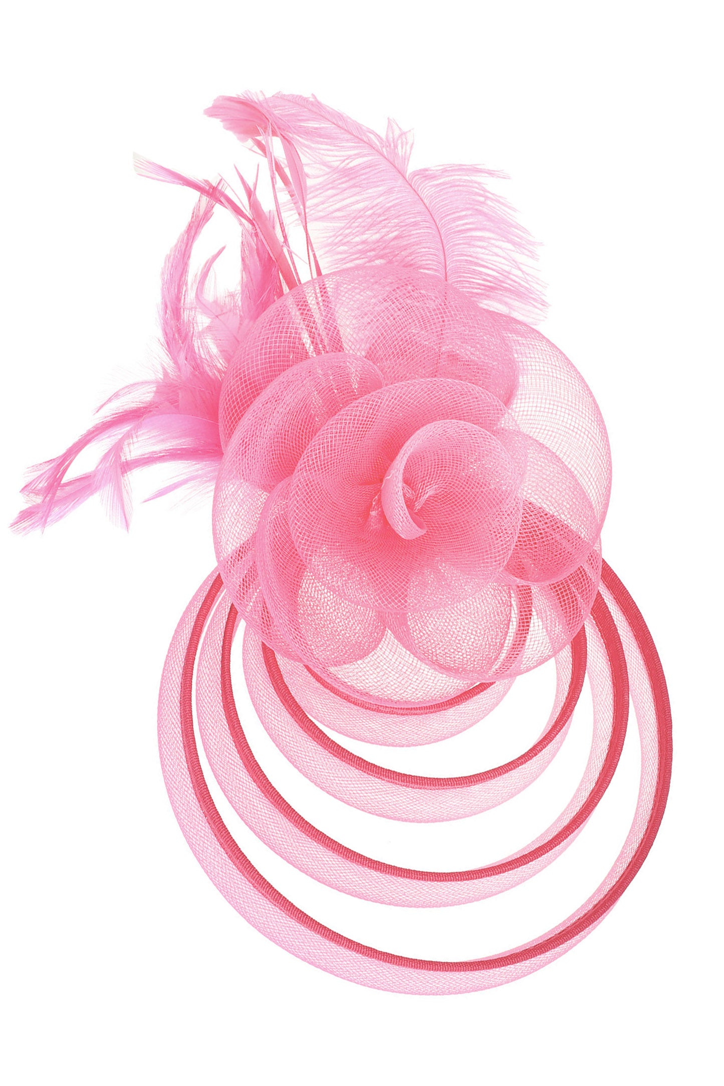 Chloe Floral Feathered Mesh Fascinator with Headband