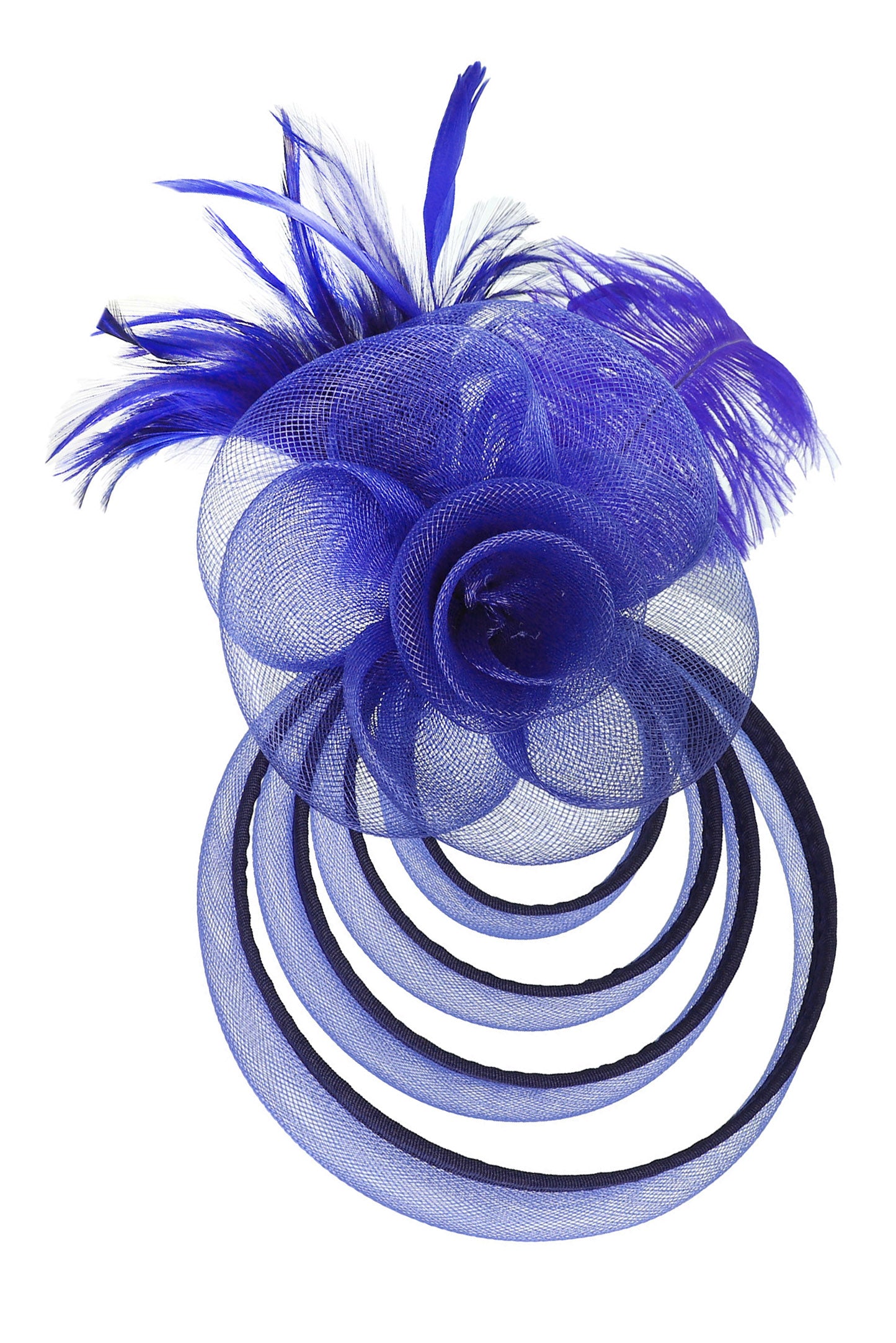 Chloe Floral Feathered Mesh Fascinator with Headband