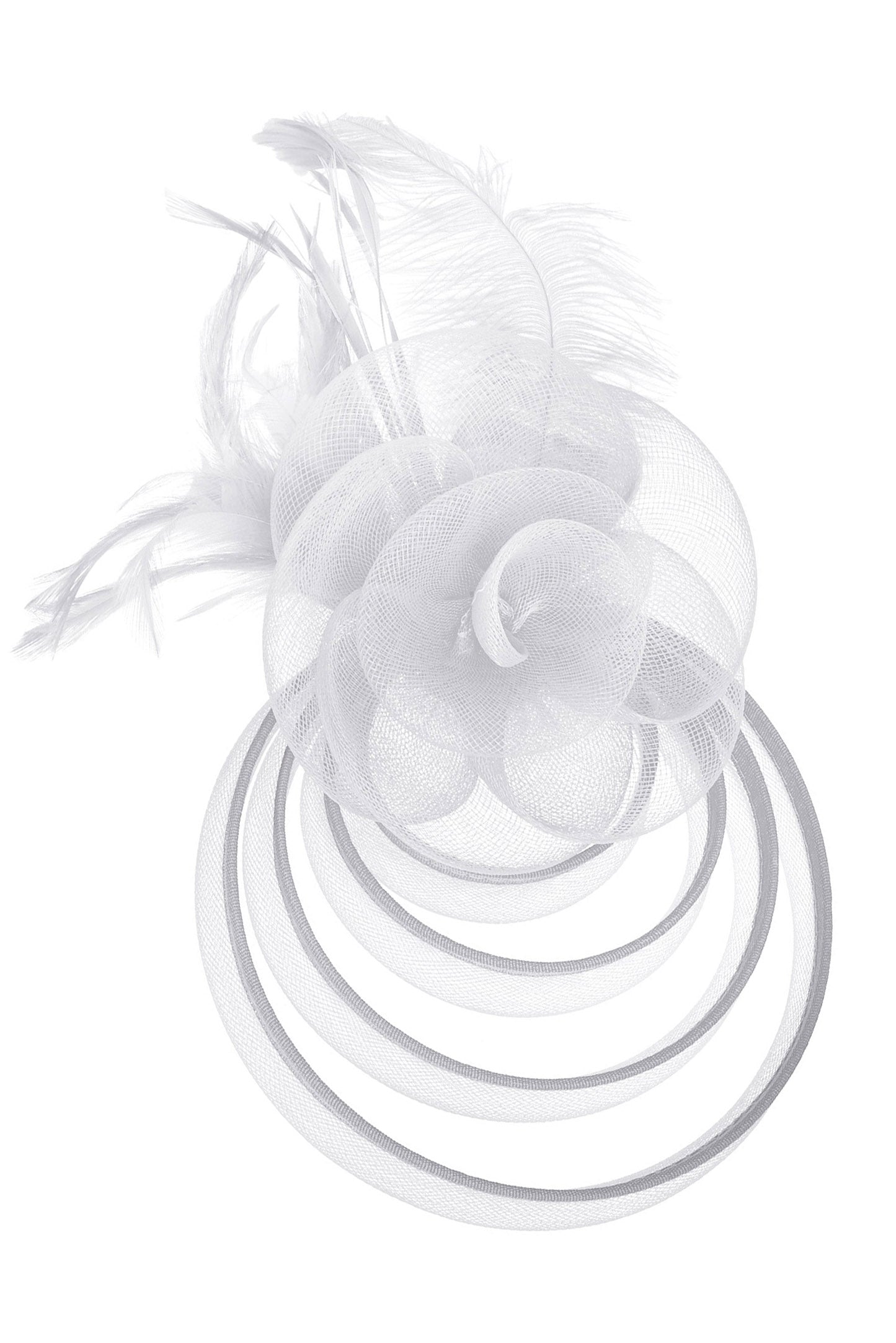 Chloe Floral Feathered Mesh Fascinator with Headband