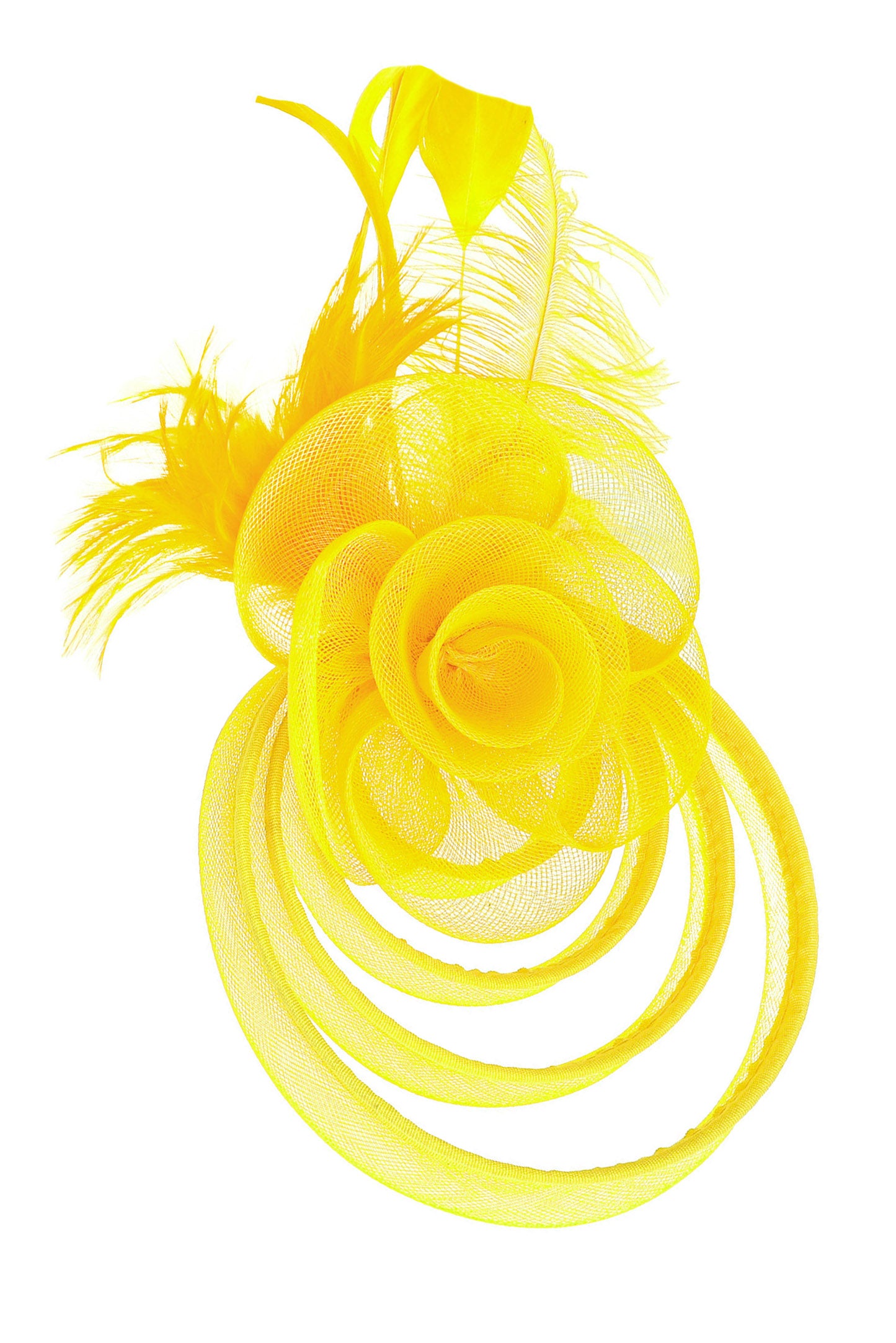 Chloe Floral Feathered Mesh Fascinator with Headband