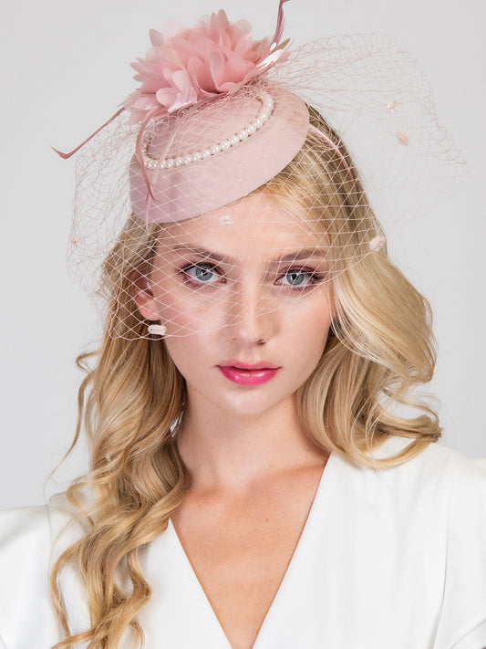 Kristy Floral Feathered Jeweled Fascinator