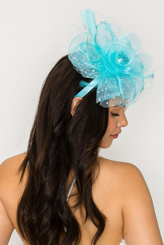 Vivian Fashion Fascinator with Feather Hair Clip