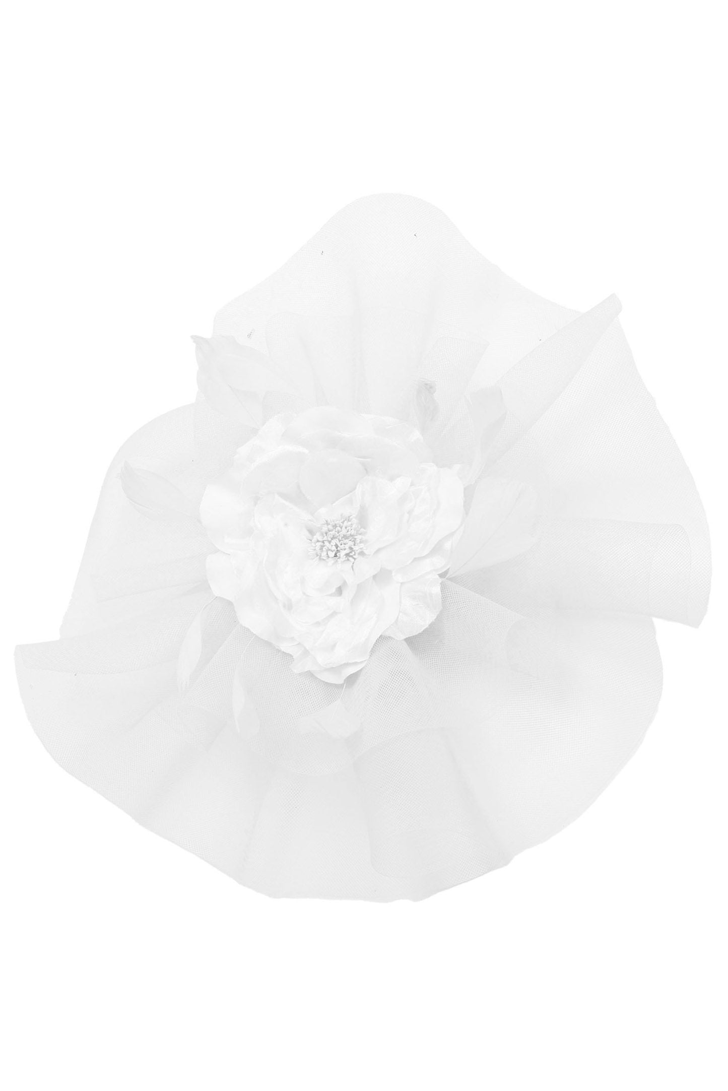 Rose Fashion Fascinator Flower with Hair Clip | White