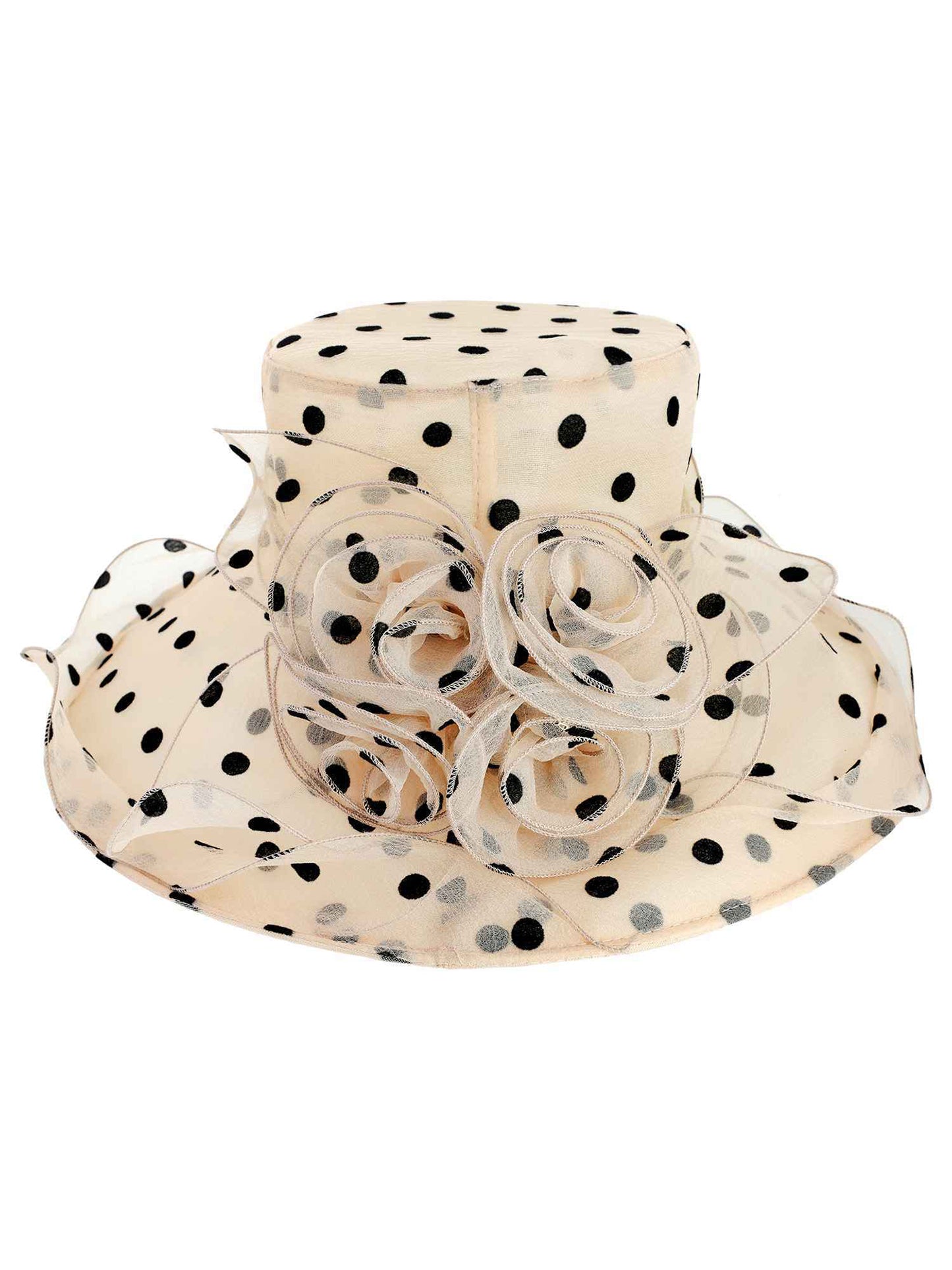 Clara Polka Dot Floral Organza Hat