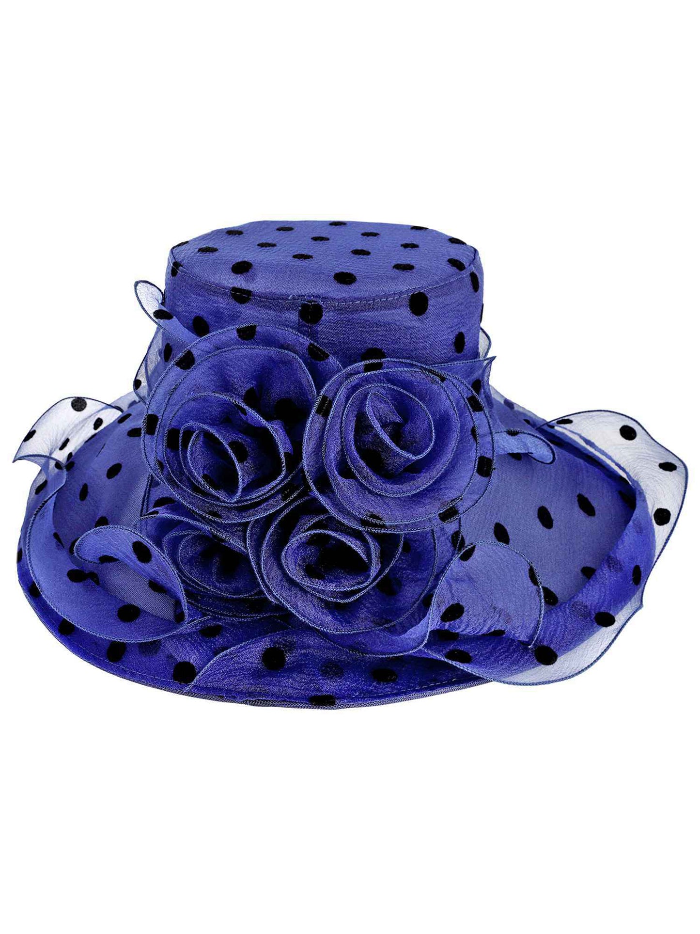 Clara Polka Dot Floral Organza Hat