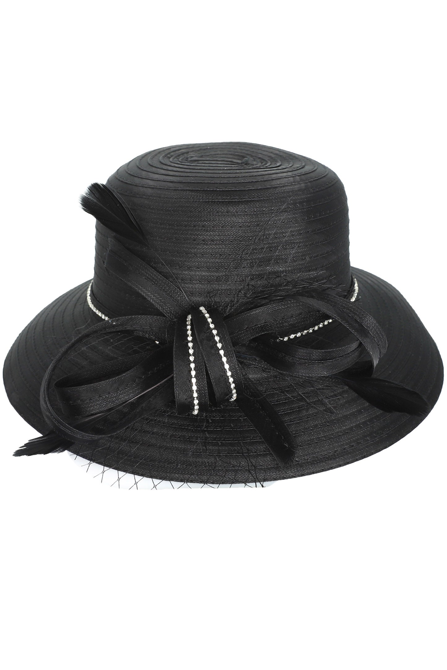 Daphne Loop Bow with Stone Trim Organza Hat