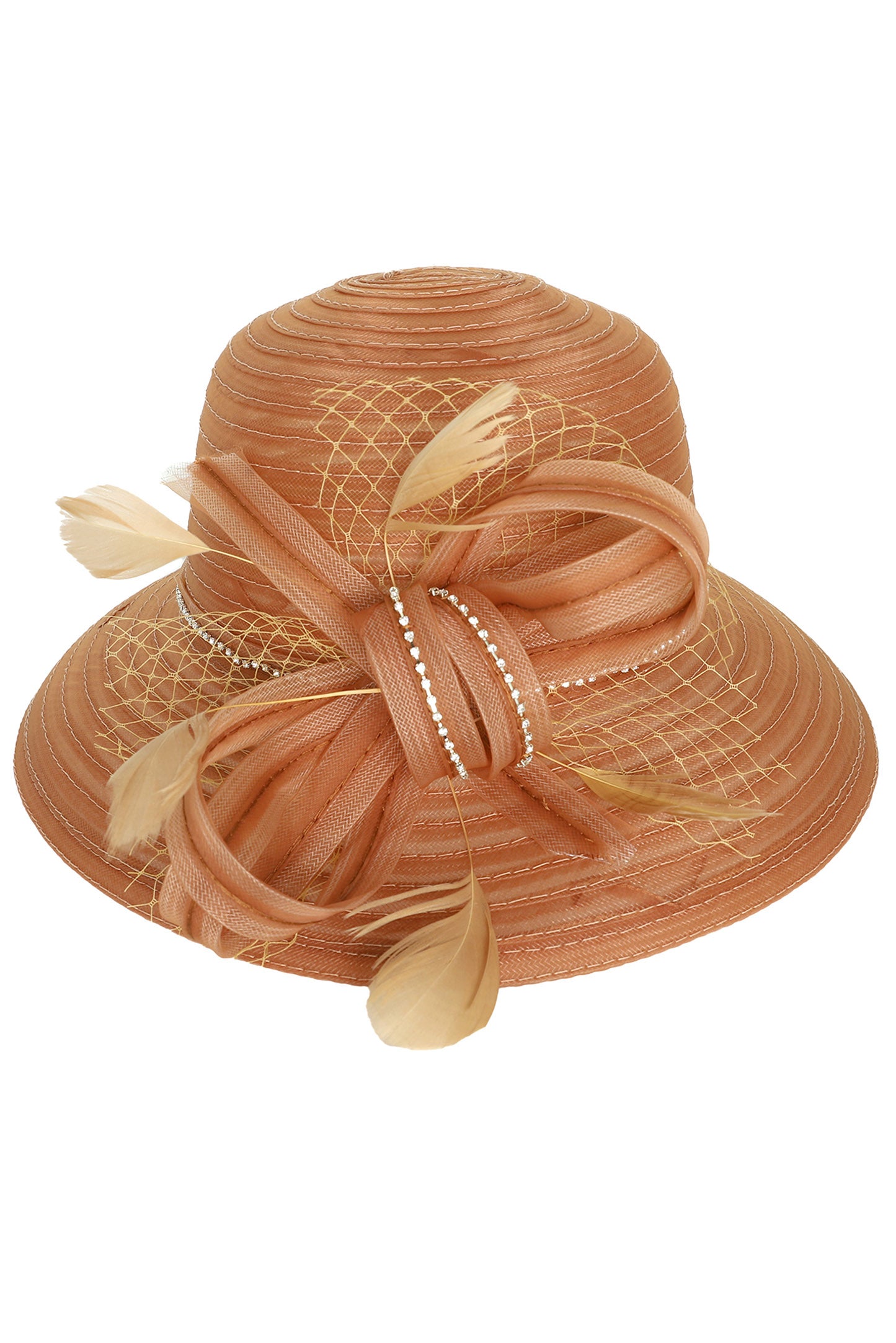 Daphne Loop Bow with Stone Trim Organza Hat