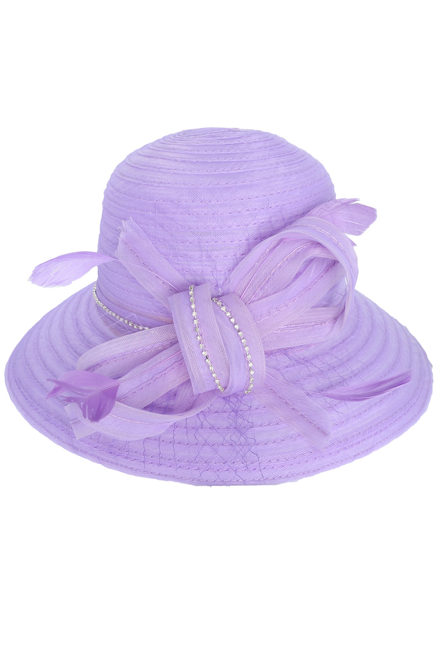Daphne Loop Bow with Stone Trim Organza Hat