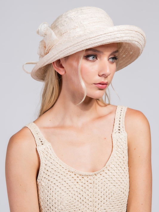 Valentina Dressy Upbrim Lace Bowler Hat