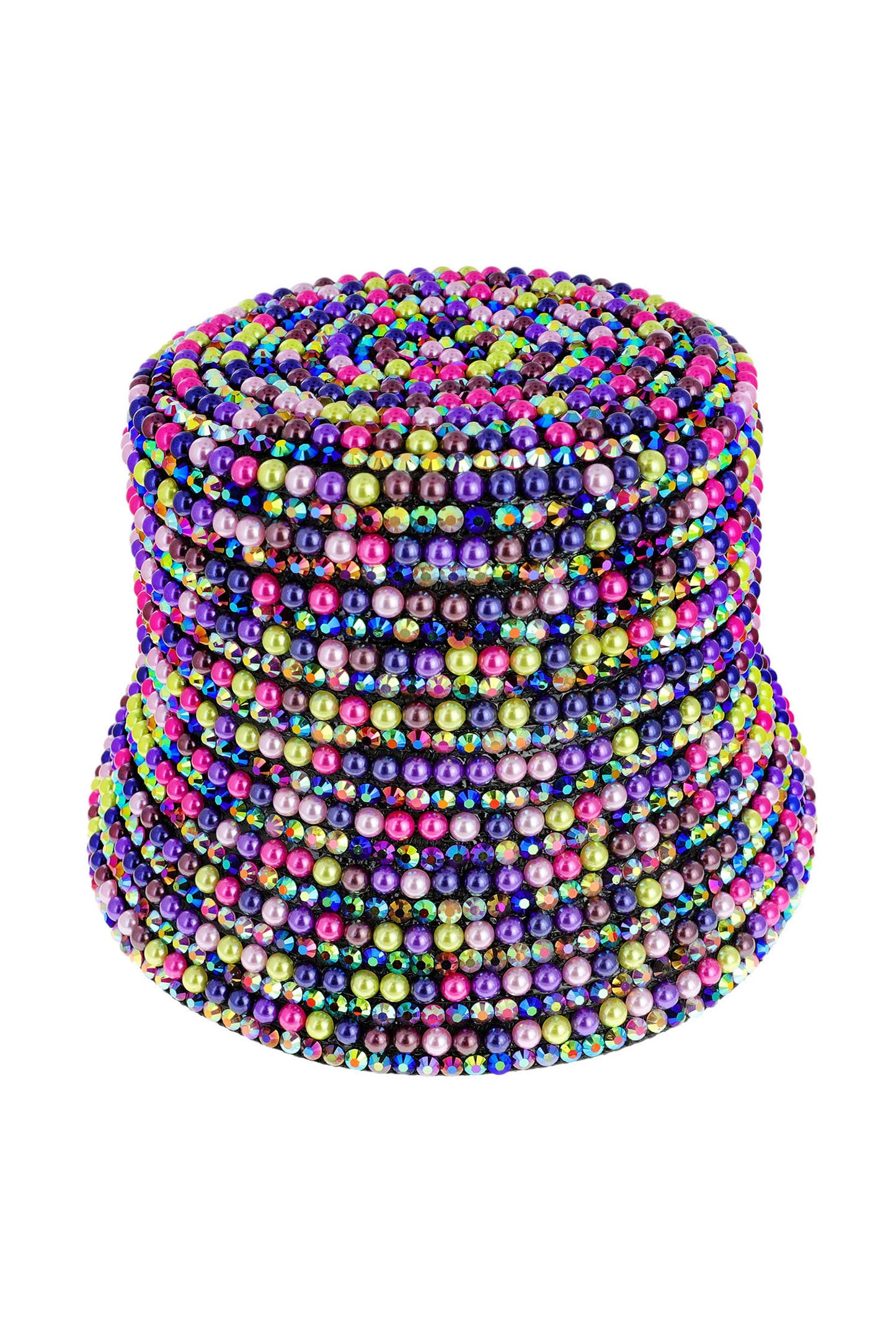 Alice Rhinestone & Pearl Encrusted Bucket Hat | Multicolor