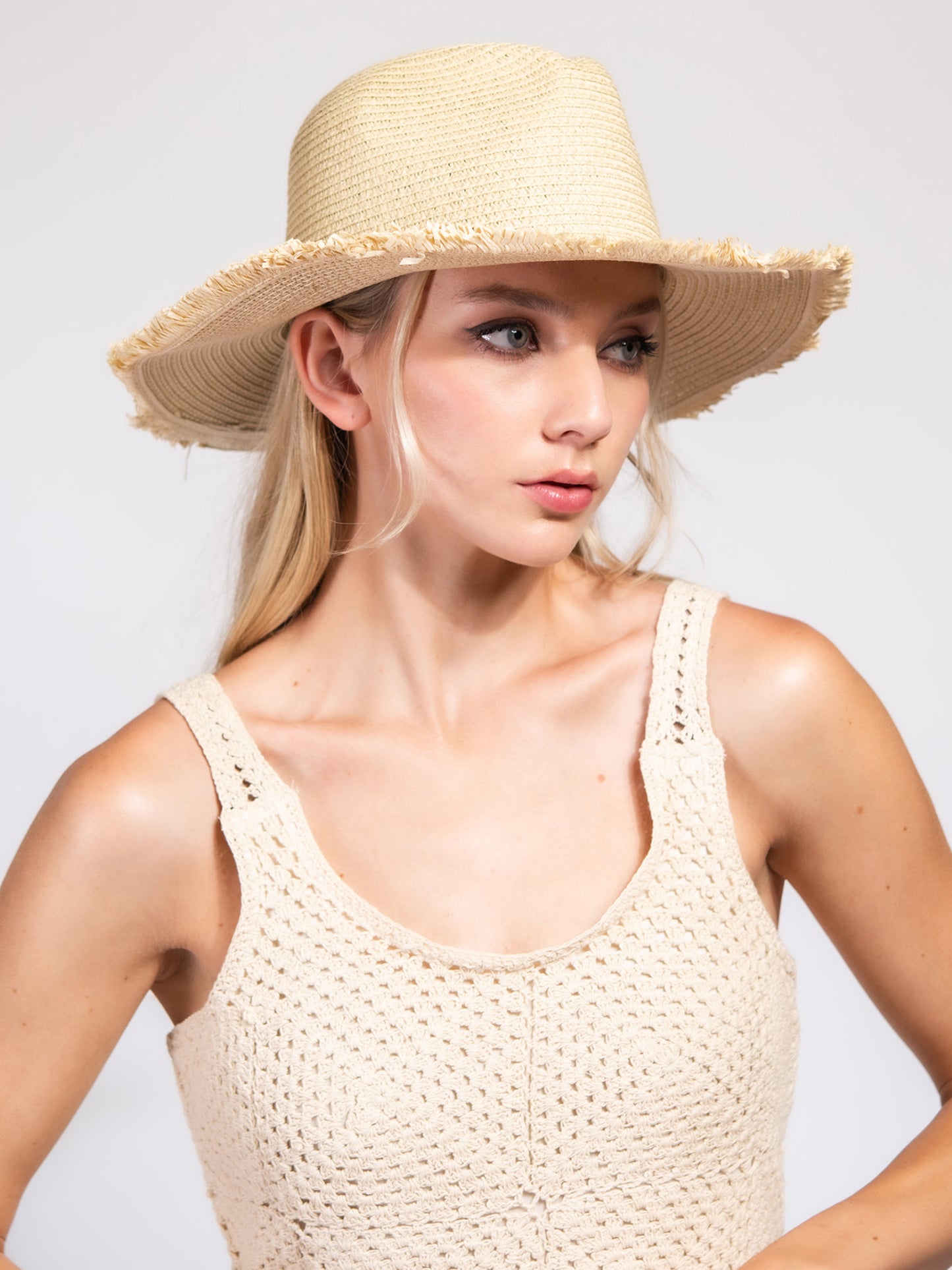 Sienna Western Wide Brim Pattered Woven Cowboy Hat