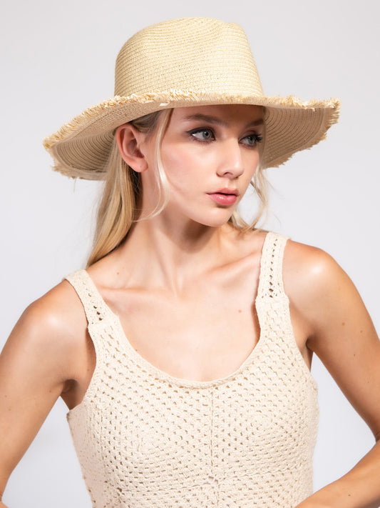 Sienna Western Wide Brim Pattered Woven Cowboy Hat
