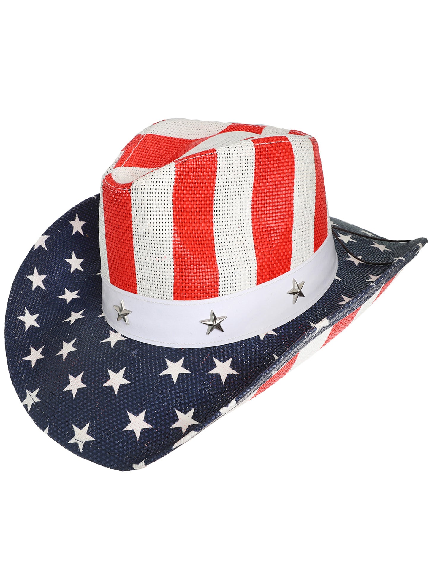 Morgan Western Wide Brim Paper Braid Cowboy Hat with Star Studs