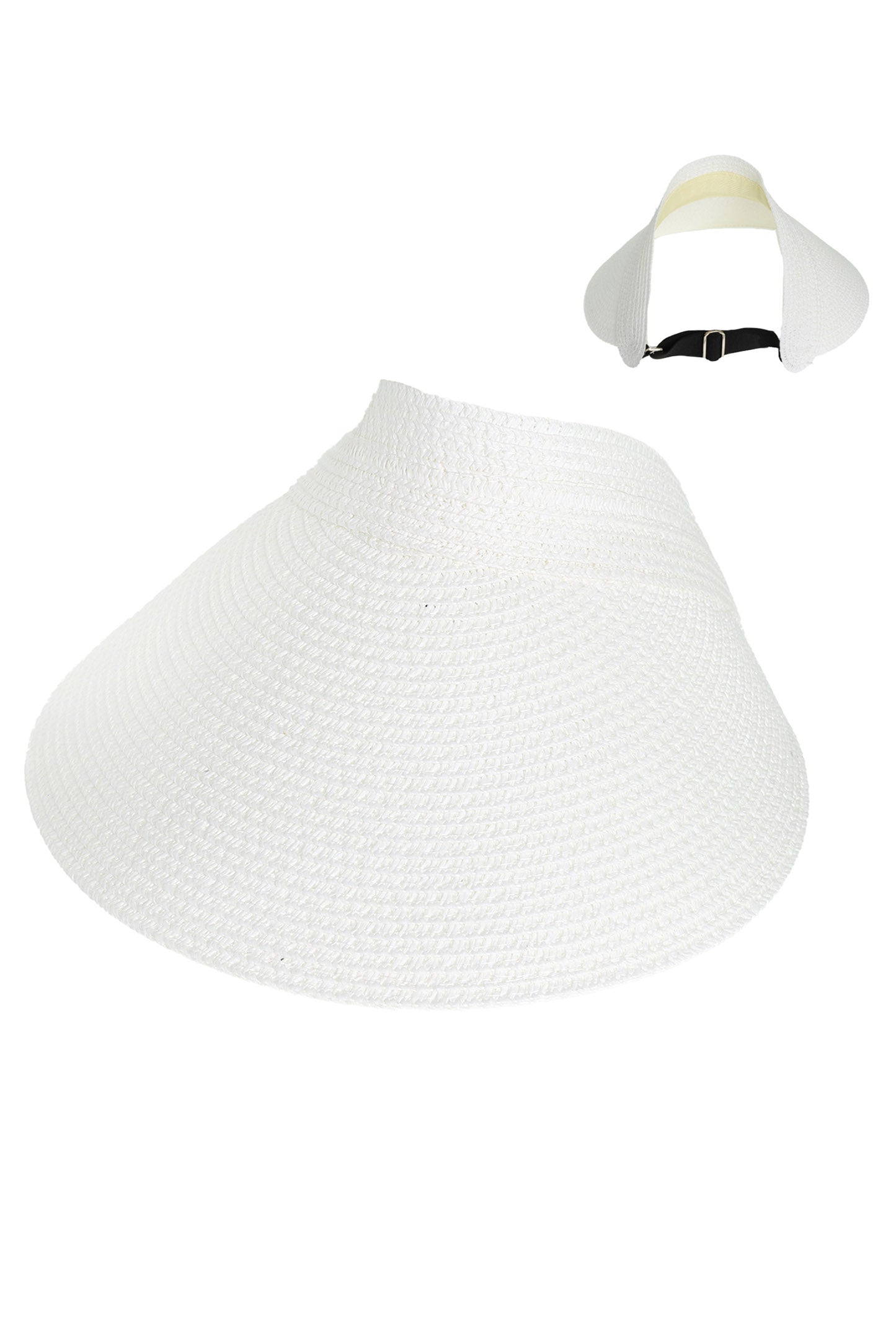 Katherine Fashion Paper Braid Sun Visor Hat | White