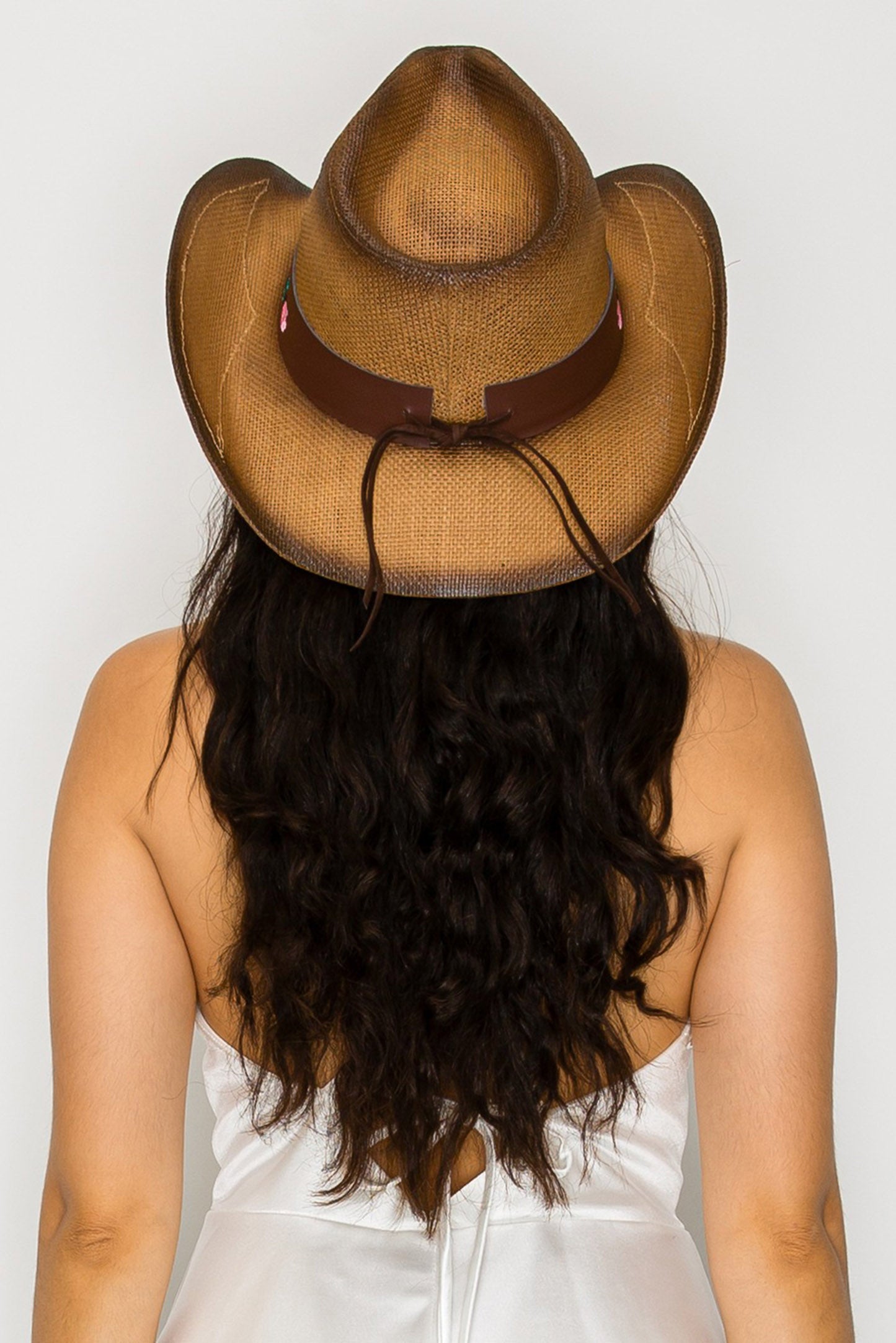 Camilla Fashion Western Floral Straw Woven Cowboy Hat