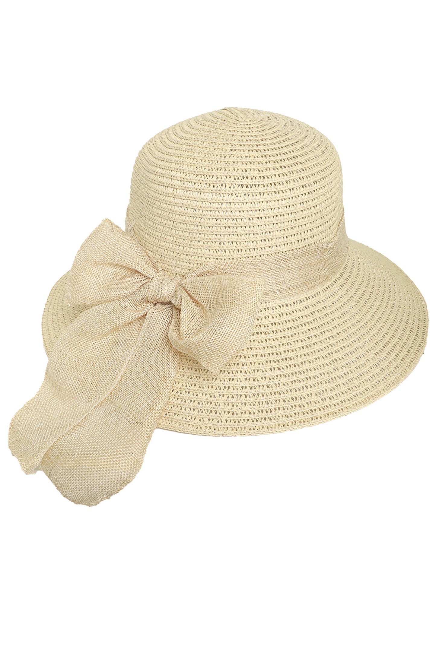 Laura Fashion Wide  Down Brim Straw Woven Sun Hat