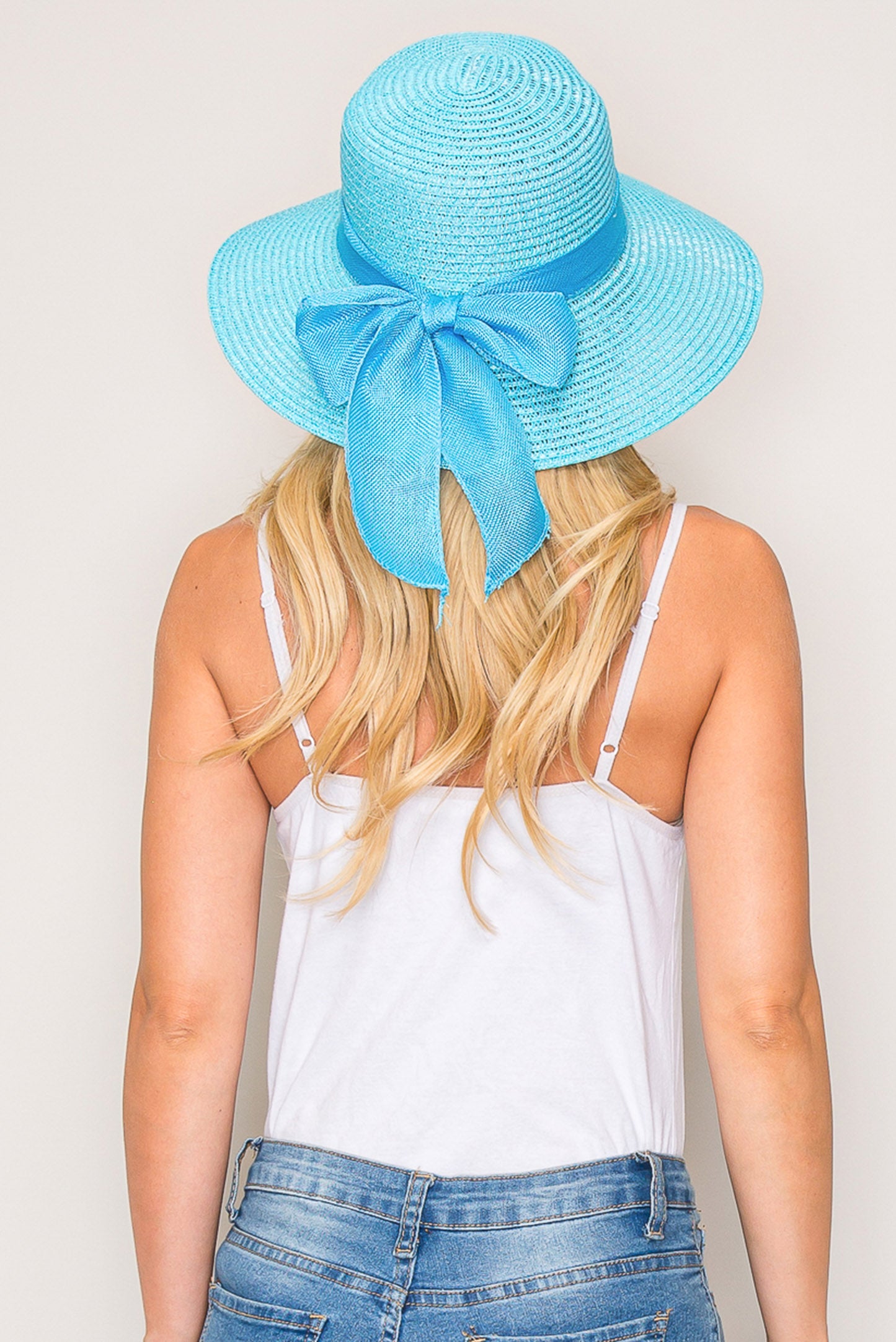 Laura Fashion Wide  Down Brim Straw Woven Sun Hat